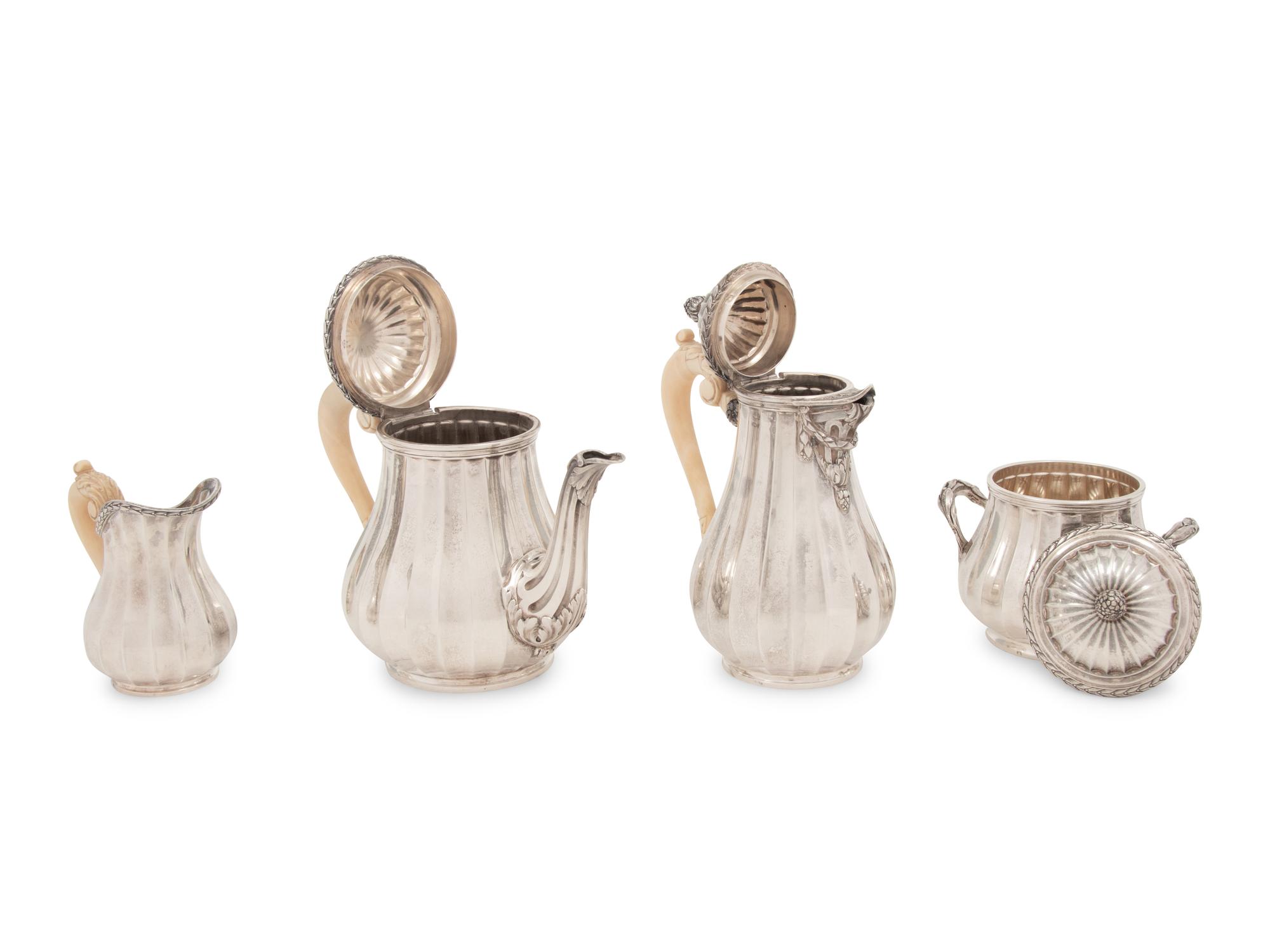 A French Silver Four-Piece Tea Service Retailed by Tiffany and Co.