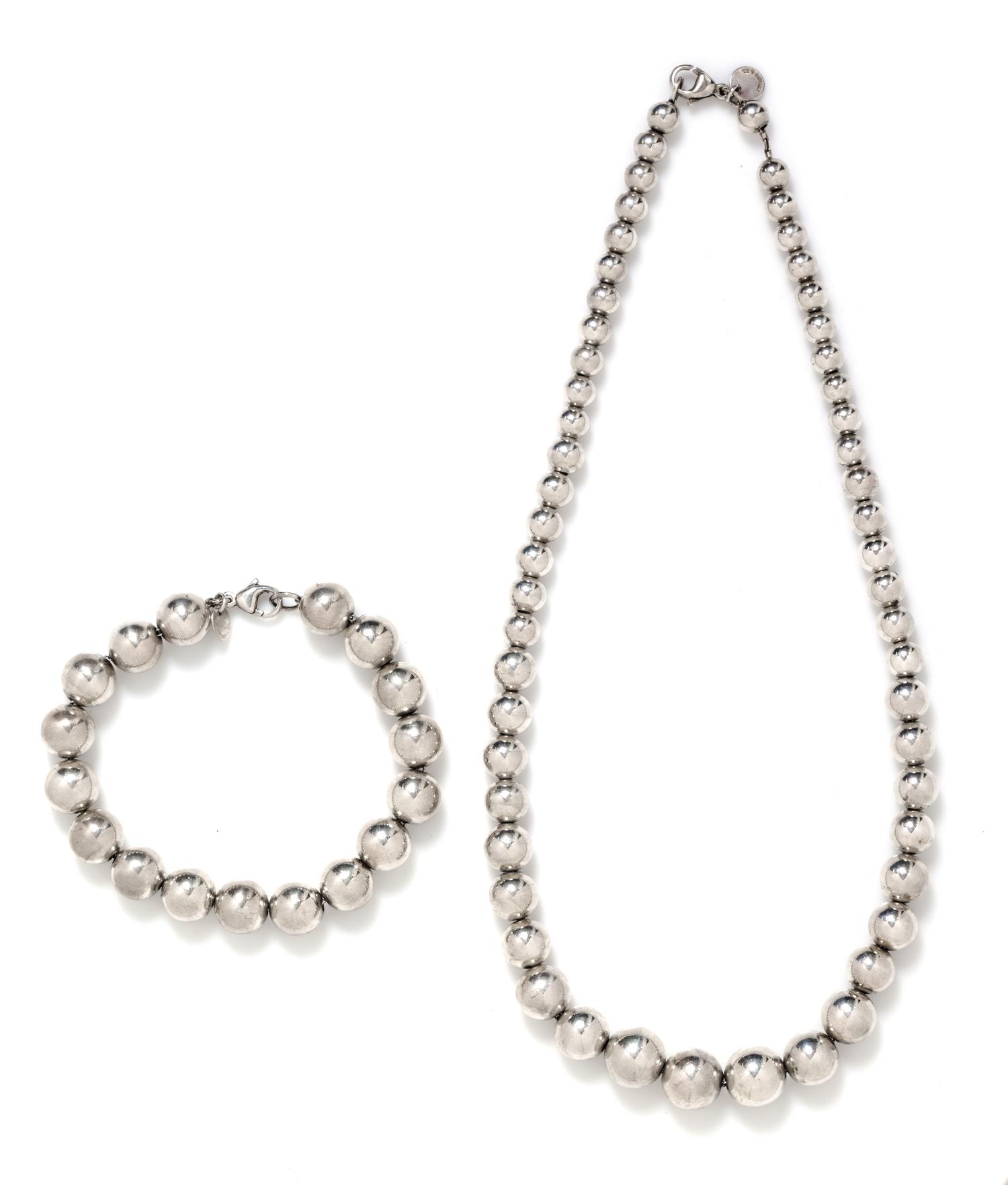 A Collection of Sterling Silver Bead Jewelry, Tiffany & Co., 30.40 dwts.