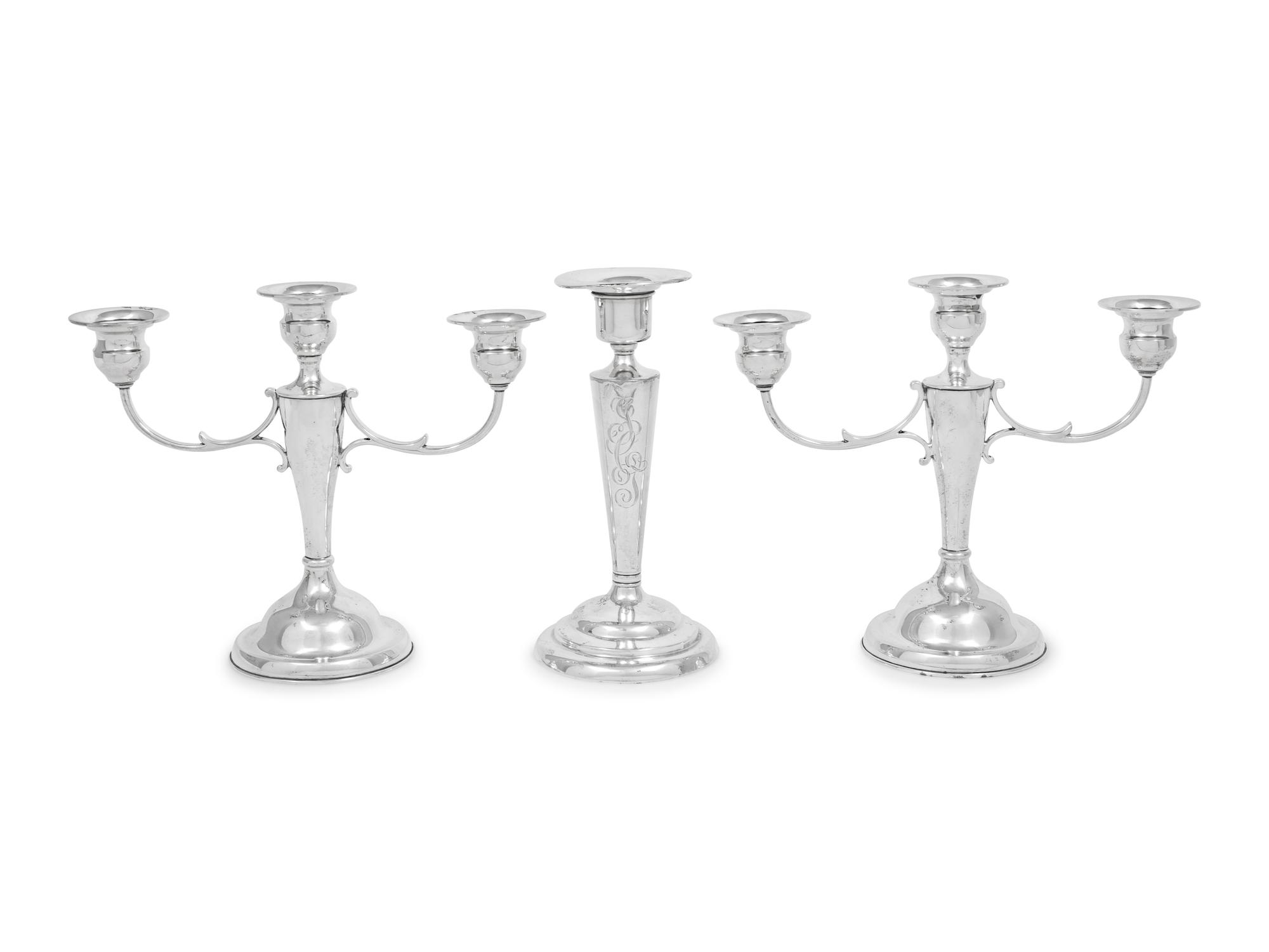 A Group of American Silver Candlesticks