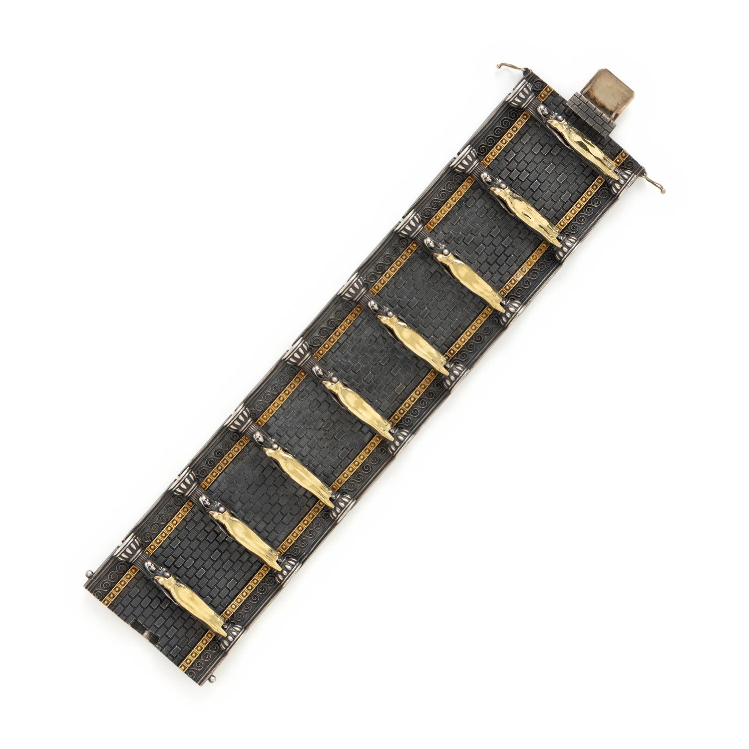 Stambolian, Sterling Silver and Yellow Gold Bracelet and Ring