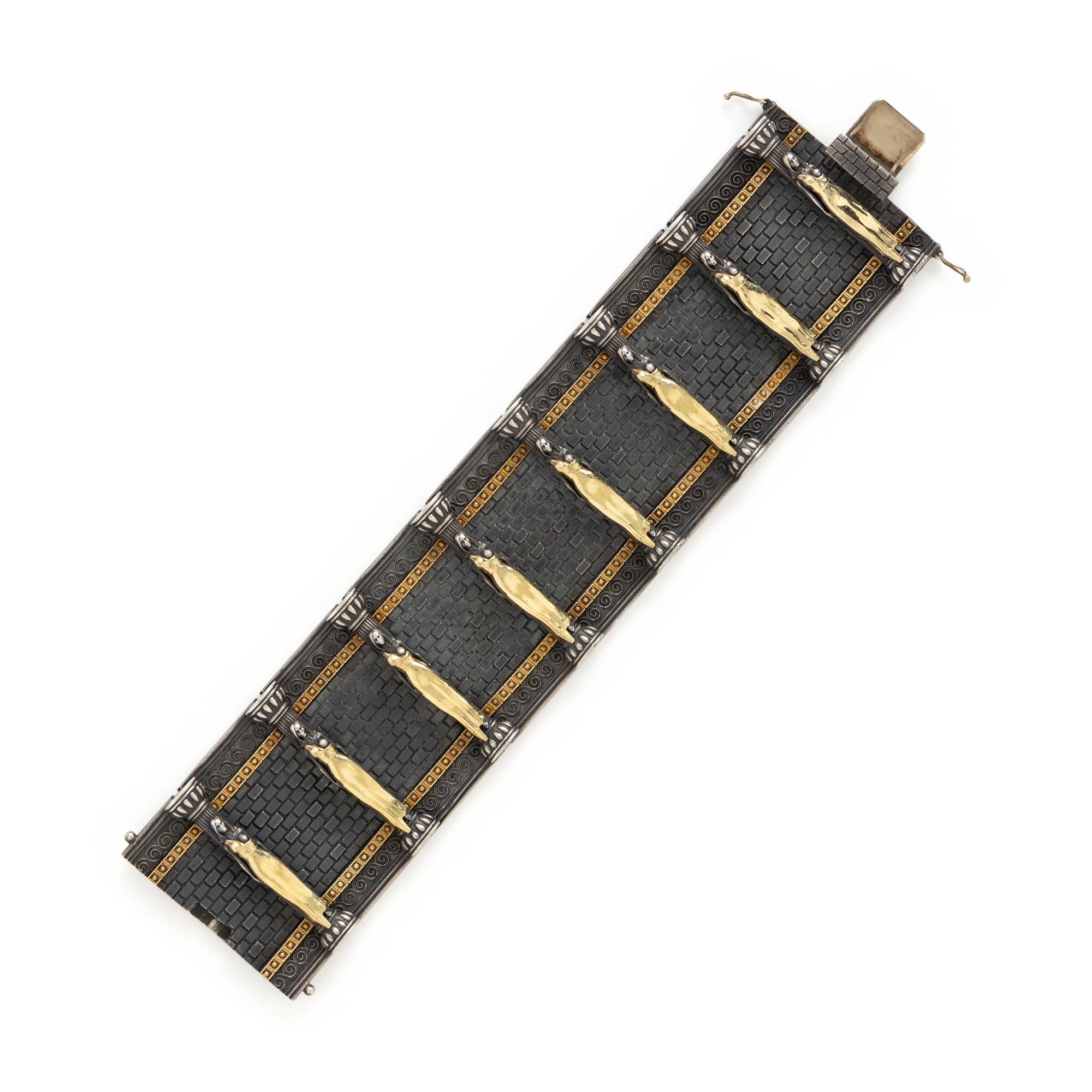 Stambolian, Sterling Silver and Yellow Gold Bracelet and Ring