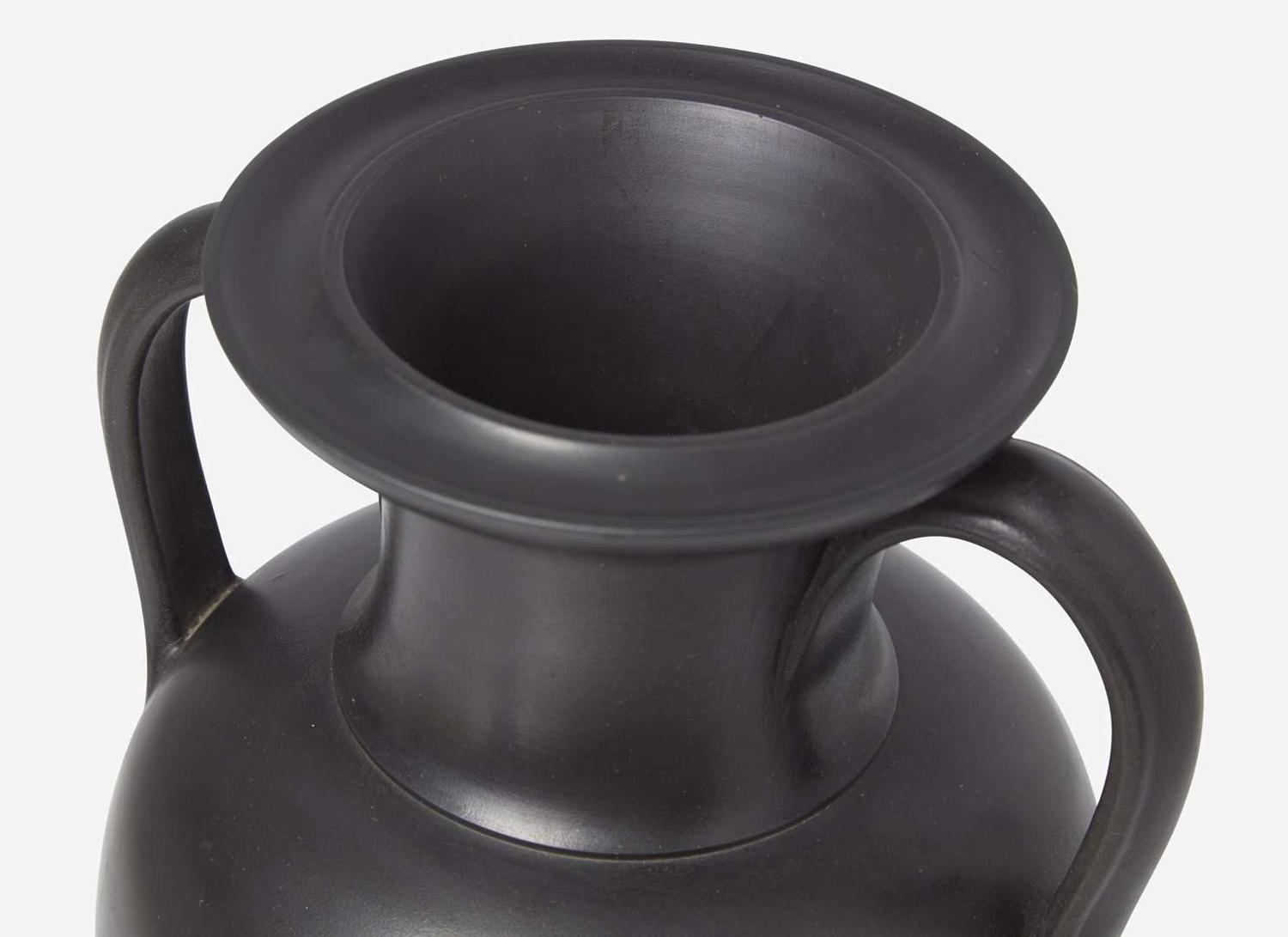 A Large Wedgwood Black Basalt Handled Vase, UK, early 19th century