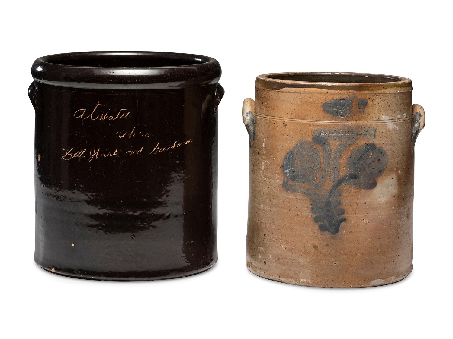 Two Stoneware Crocks