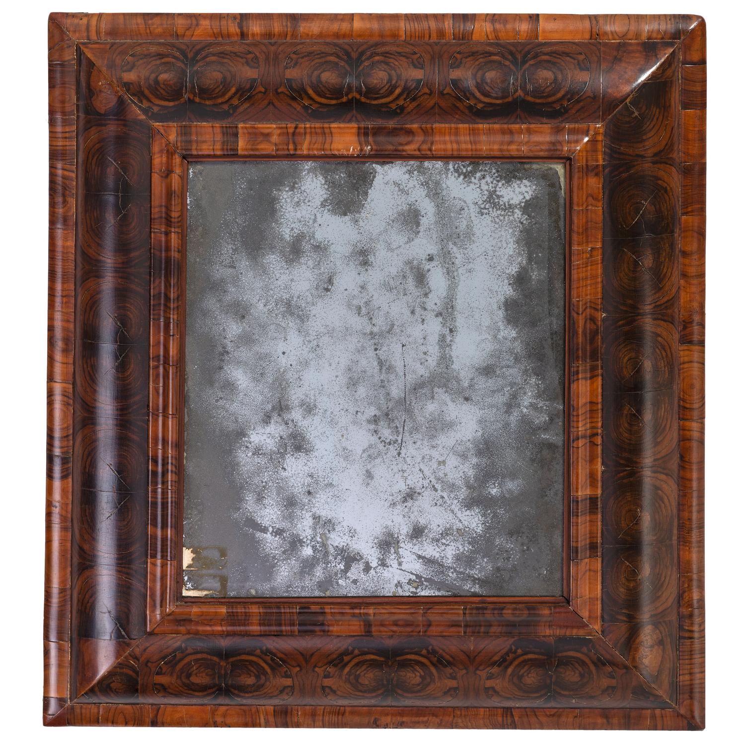 A Queen Anne Oyster Veneered Mirror