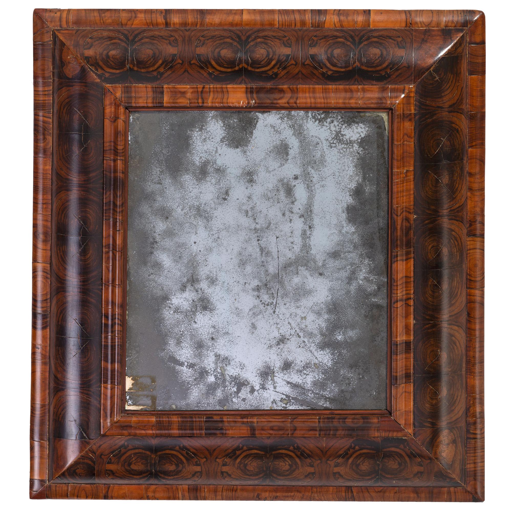 A Queen Anne Oyster Veneered Mirror