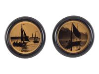 [EARLY PHOTOGRAPHY]. 7 scenic gold tone photographs, incl. coastal scene attrib. to R. LeSesne.