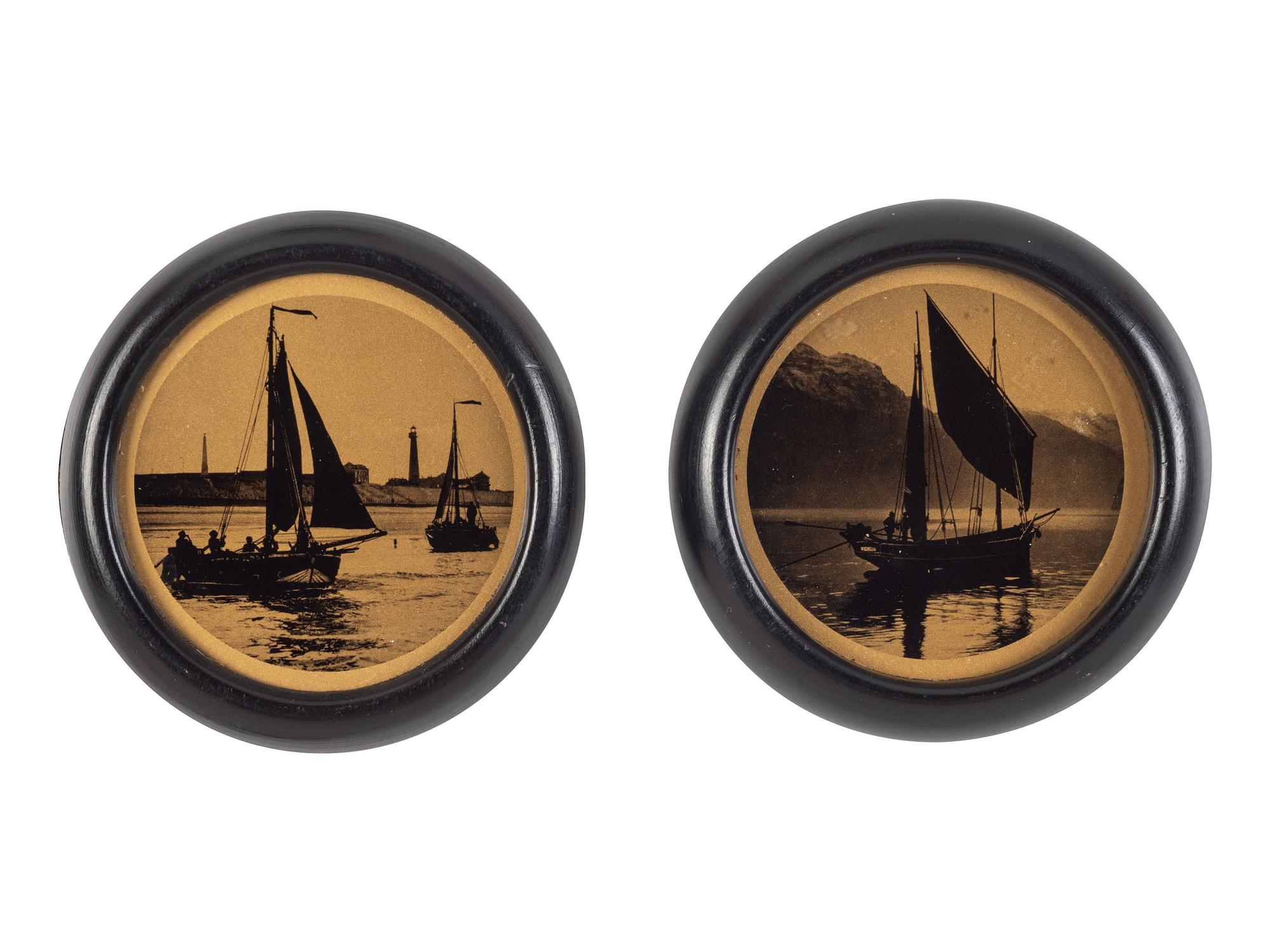 [EARLY PHOTOGRAPHY]. 7 scenic gold tone photographs, incl. coastal scene attrib. to R. LeSesne.