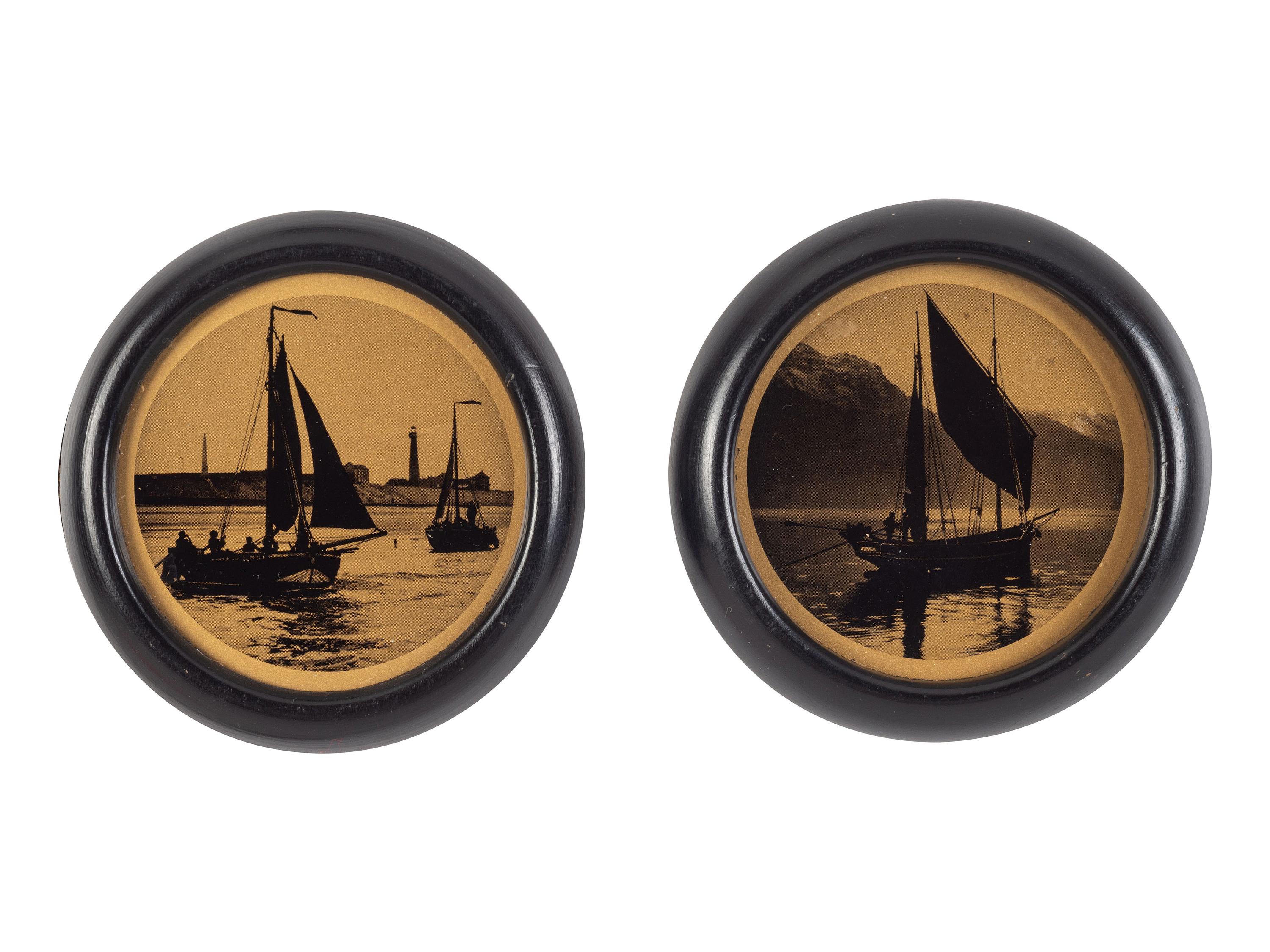 [EARLY PHOTOGRAPHY]. 7 scenic gold tone photographs, incl. coastal scene attrib. to R. LeSesne.