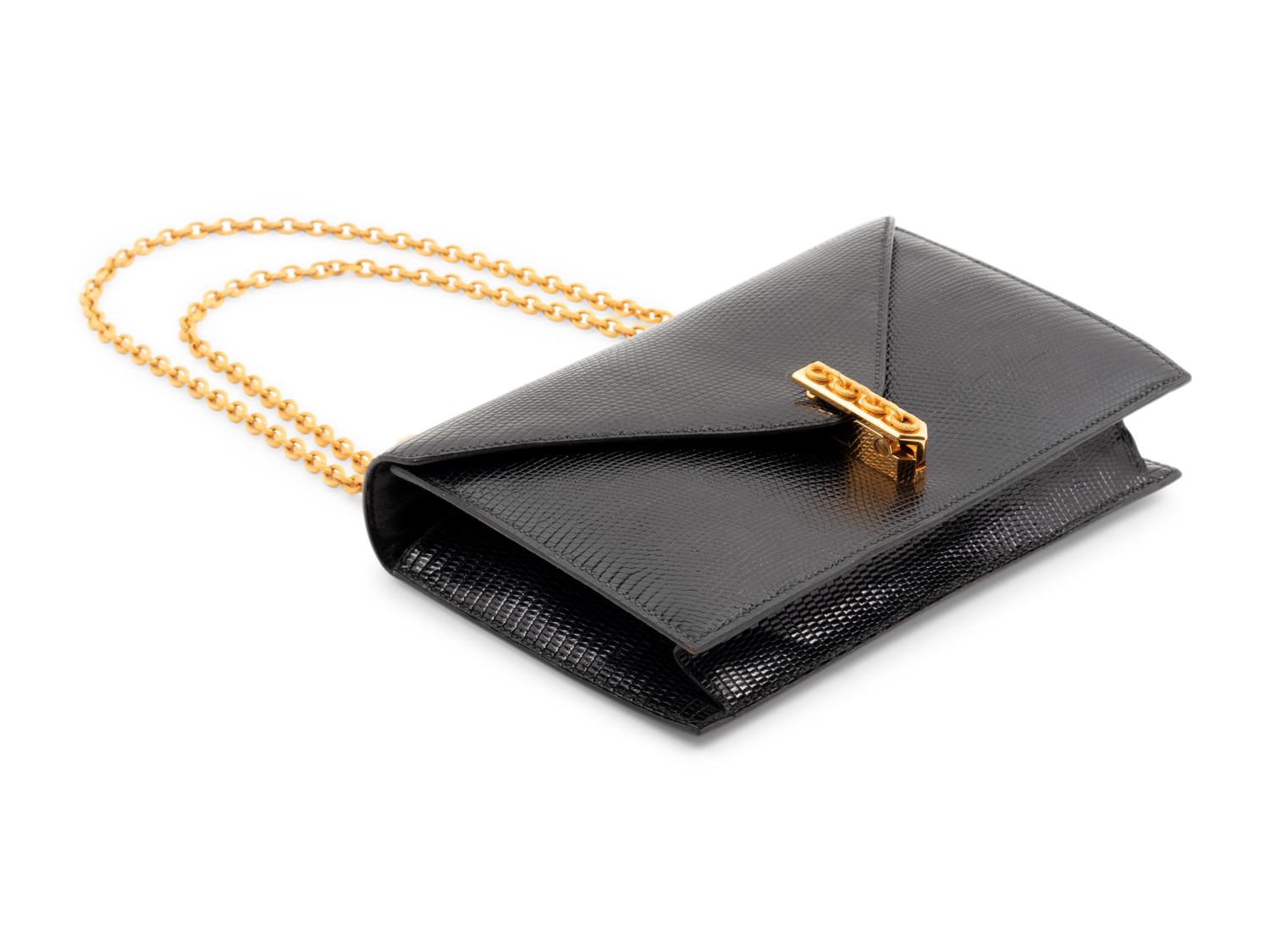 Hermès Black Lizard Alcazar Bag, 1980s