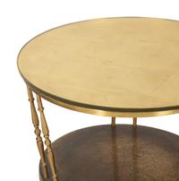 A Gilt Metal and Glass-Top Two-Tier Side Table