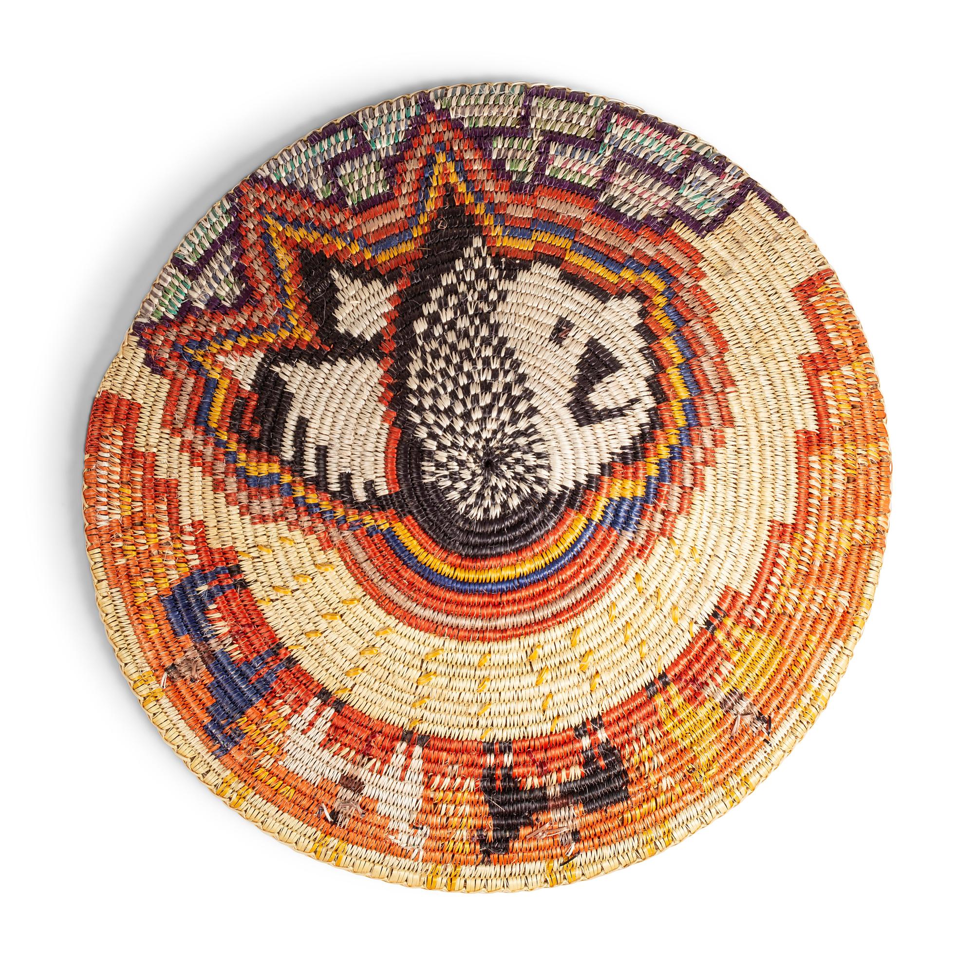 The Buffalo Hunters, Mixed Media Basketry Tray