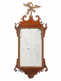 A Chippendale Carved and Parcel Gilt Mahogany Looking Glass