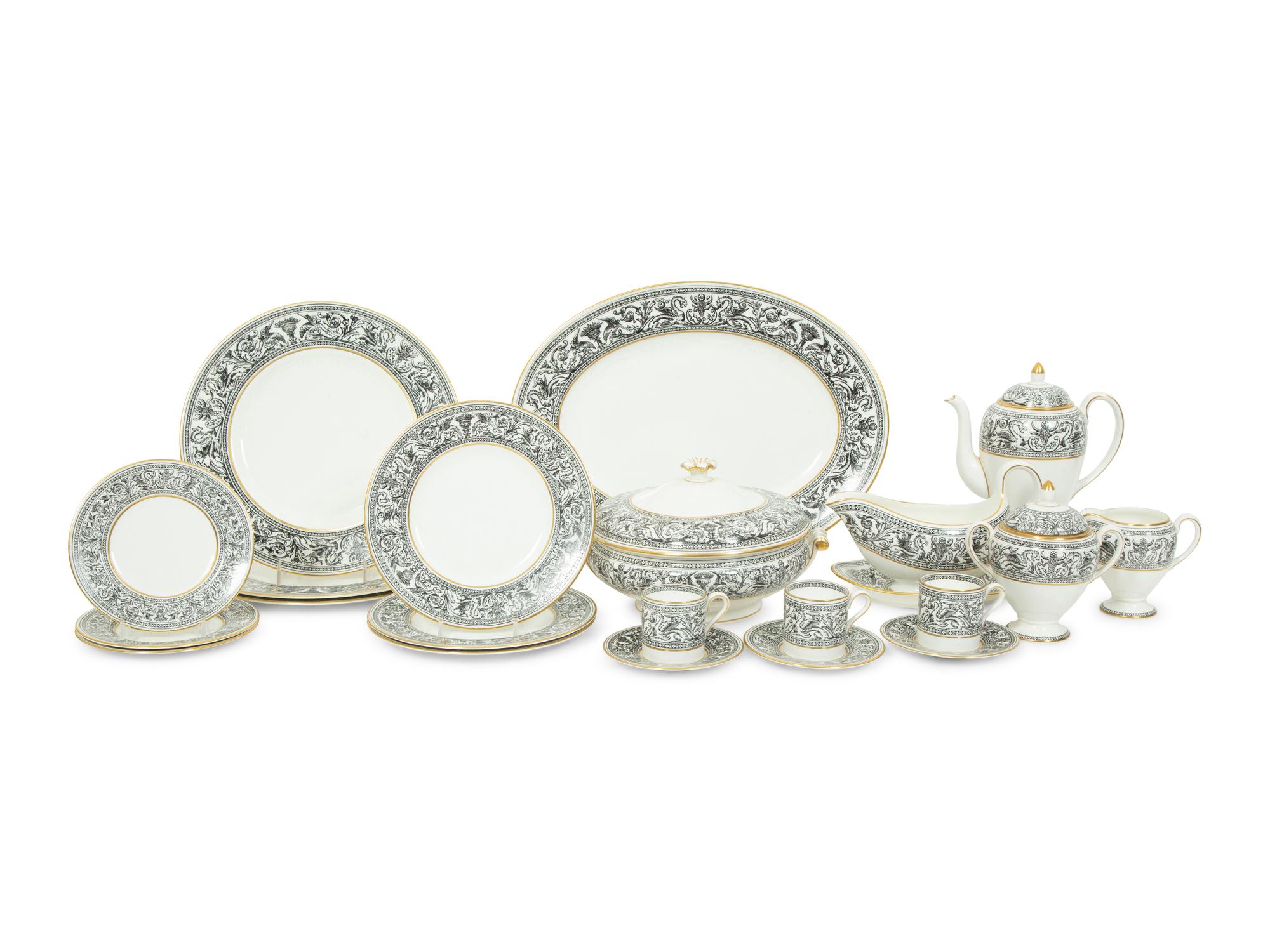 A Wedgwood Florentine Porcelain Dinner Service