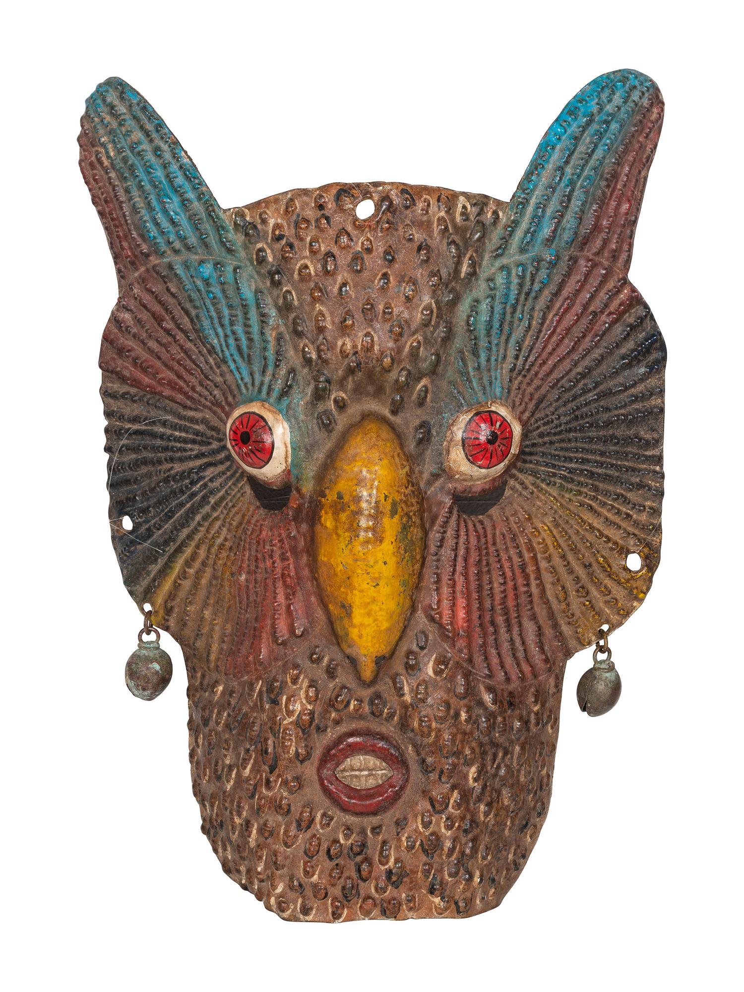 Five Mexican Copper Festival Masks