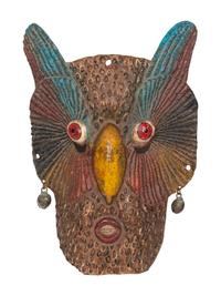 Five Mexican Copper Festival Masks