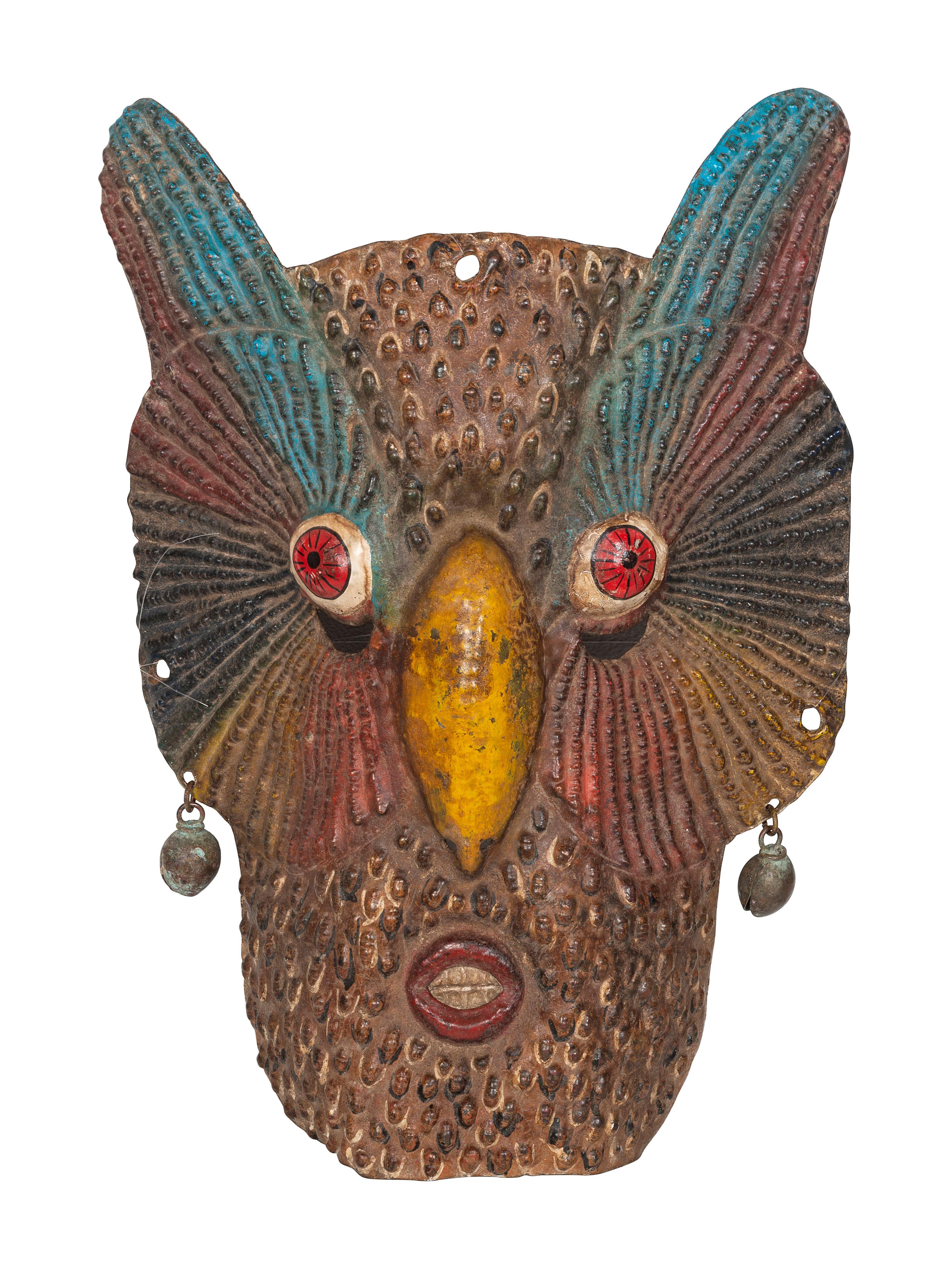 Five Mexican Copper Festival Masks