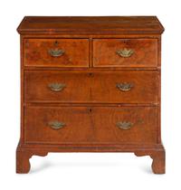A George II Burl Walnut Chest of Drawers