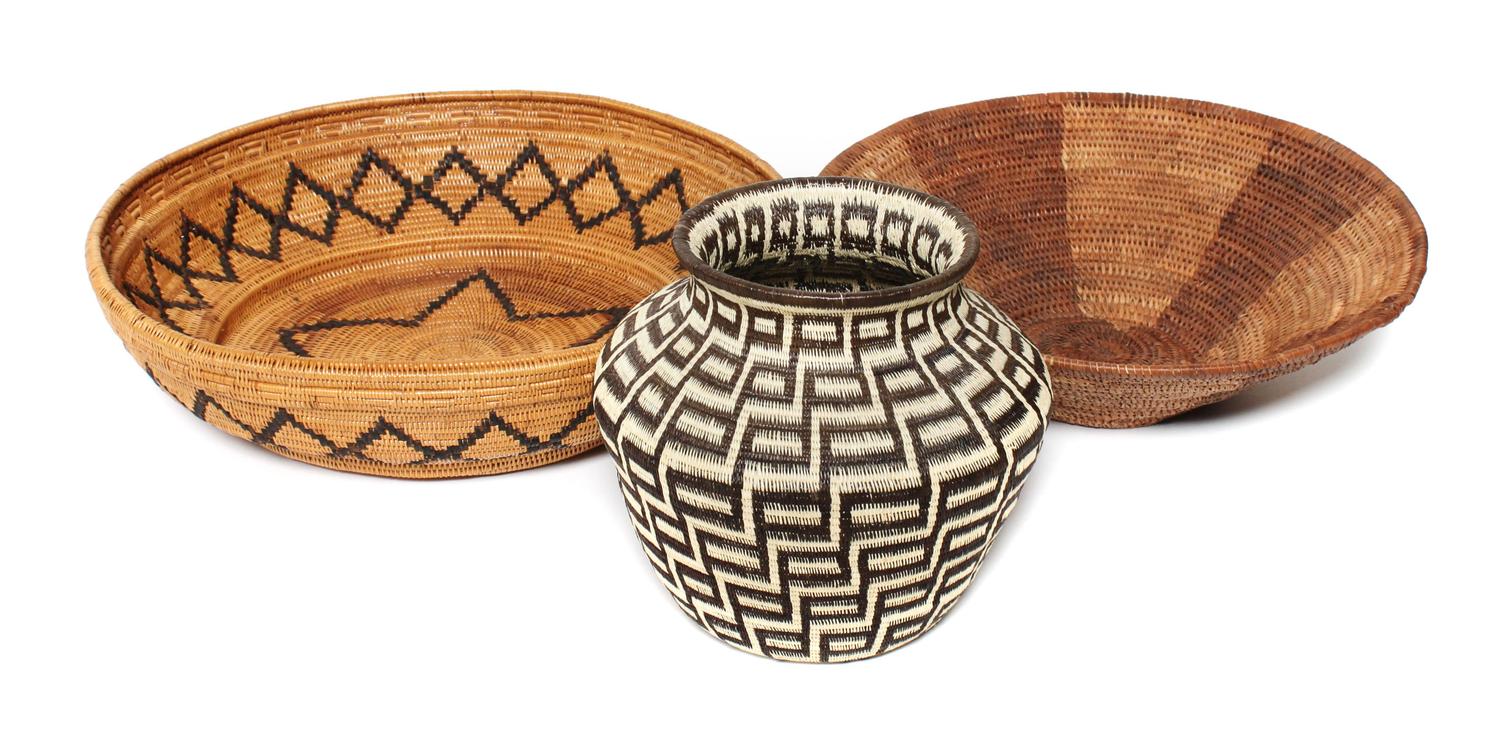 Three Decorative Southwestern Style Baskets