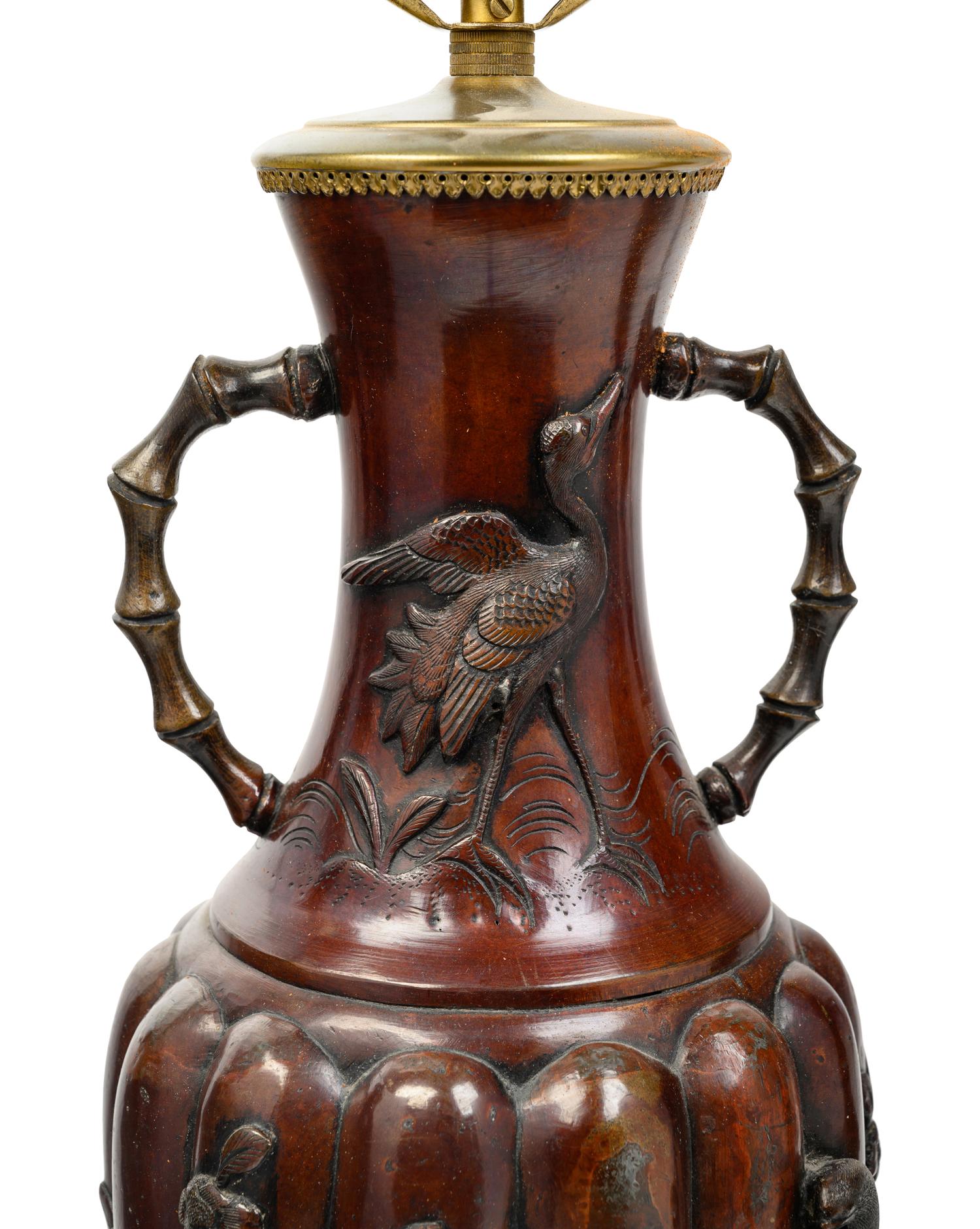 Five Japanese Mixed-Metal Vases