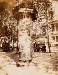 A pair of photographs ( Marché aux fleurs , circa 1900s ; Colonne Moris (Place Saint Sulpice) , 1910)