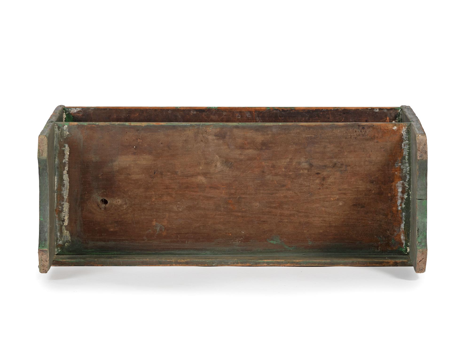 A Country Green Painted Pine Two-Tier Bucket Bench