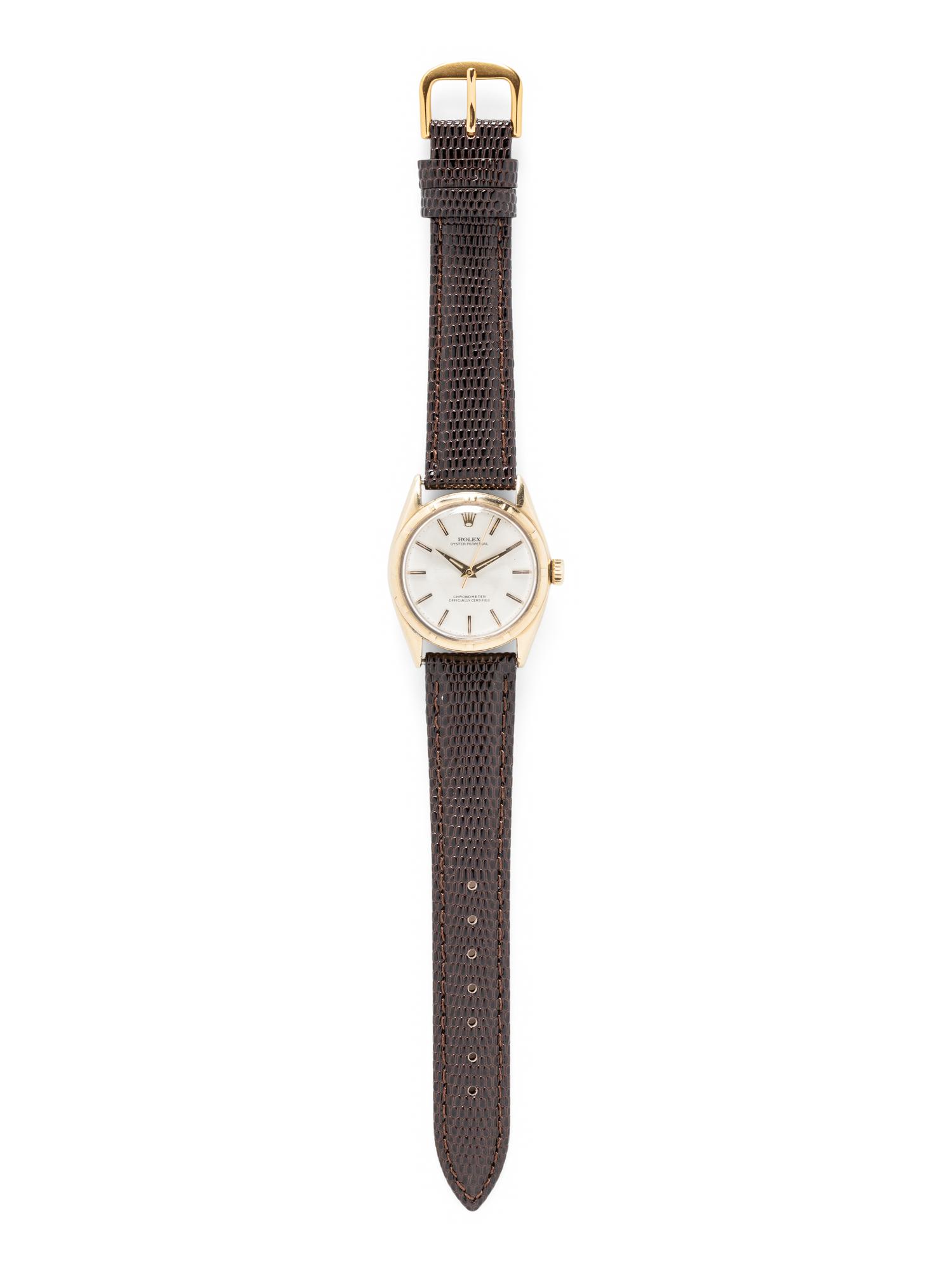 ROLEX, REF. 6085 18K YELLOW GOLD 'OYSTER PERPETUAL' WATCH