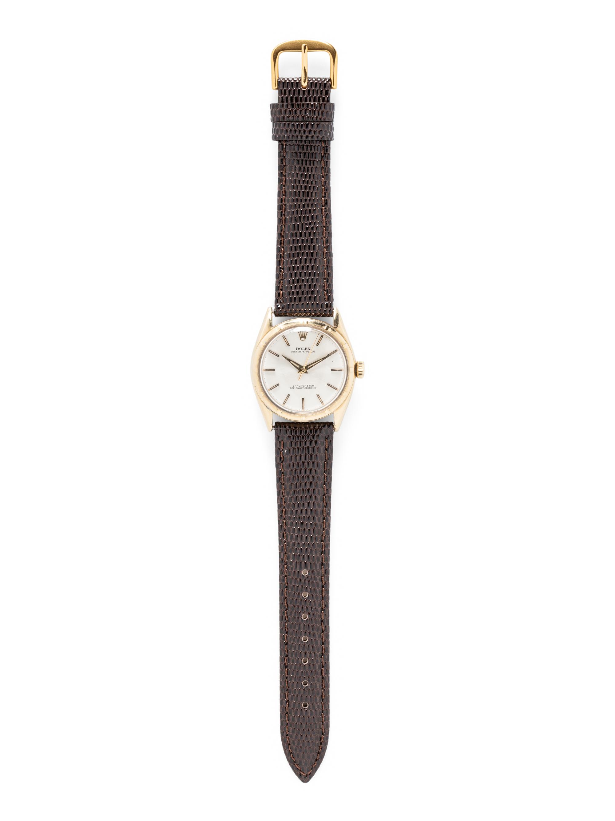 ROLEX, REF. 6085 18K YELLOW GOLD 'OYSTER PERPETUAL' WATCH