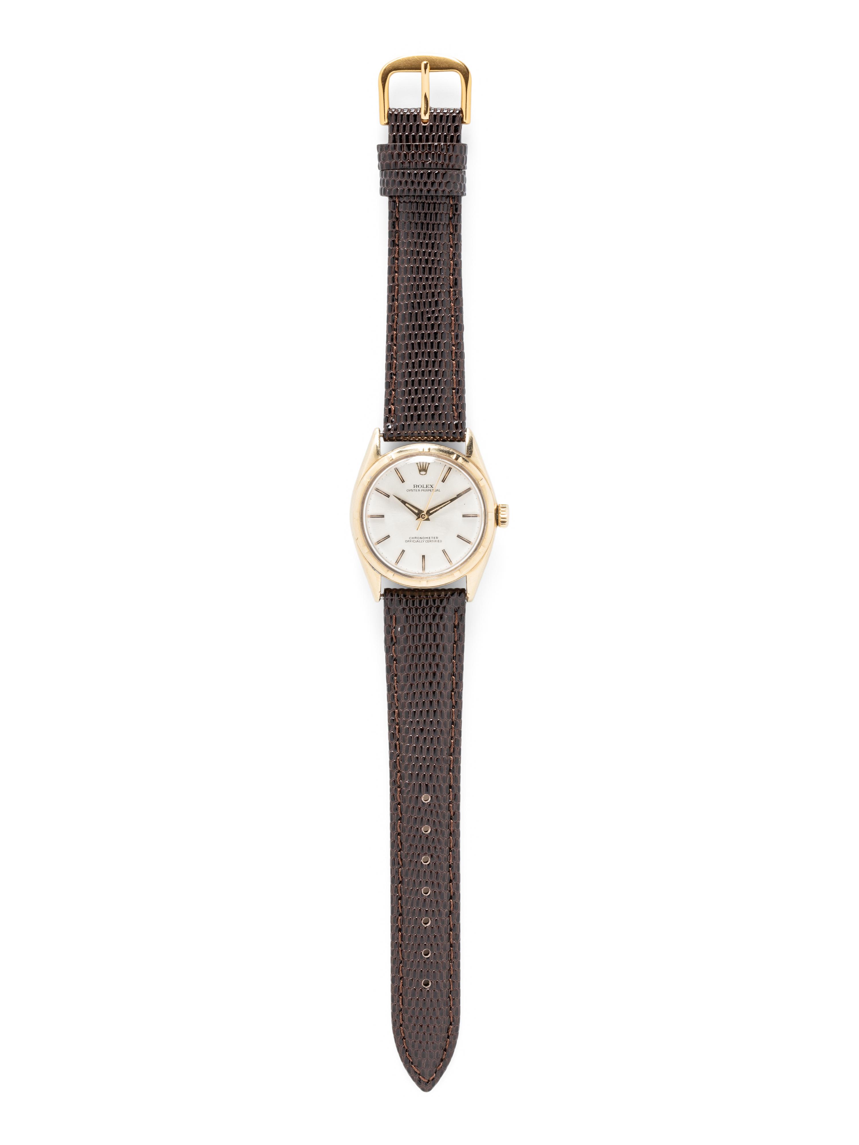 ROLEX, REF. 6085 18K YELLOW GOLD 'OYSTER PERPETUAL' WATCH