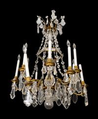 A Louis XVI Style Cut Crystal and Bronze Chandelier — 19TH/20TH CENTURY