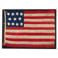 [FLAGS]. Civil War-era 11-star Southern Sanctuary American flag. Ca 1860s.