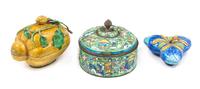 Three Enamel on Metal Vessels