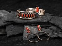 Navajo Silver and Coral Jewelry