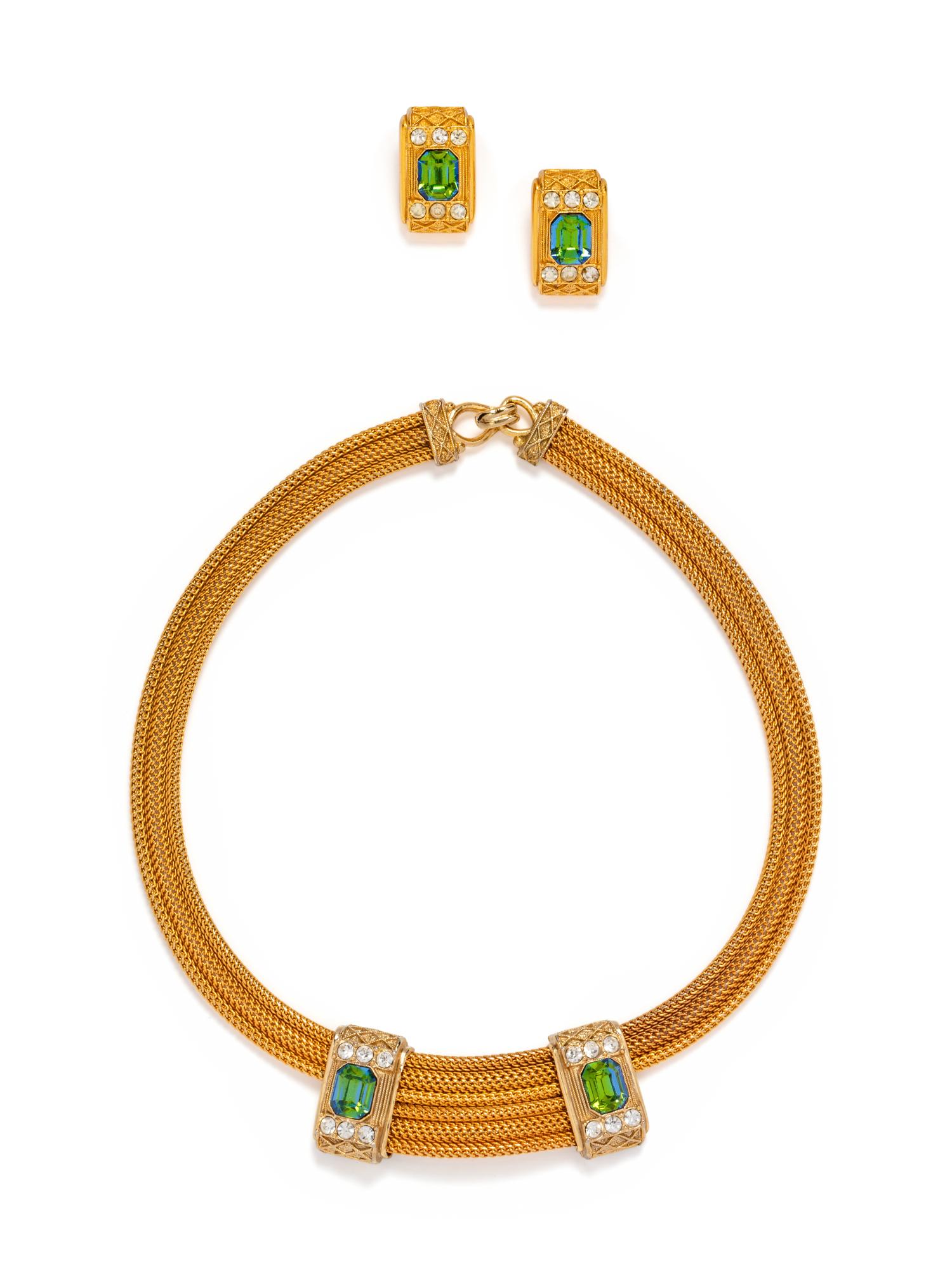 Balenciaga Pair of Earrings and Necklace,