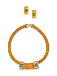 Balenciaga Pair of Earrings and Necklace,