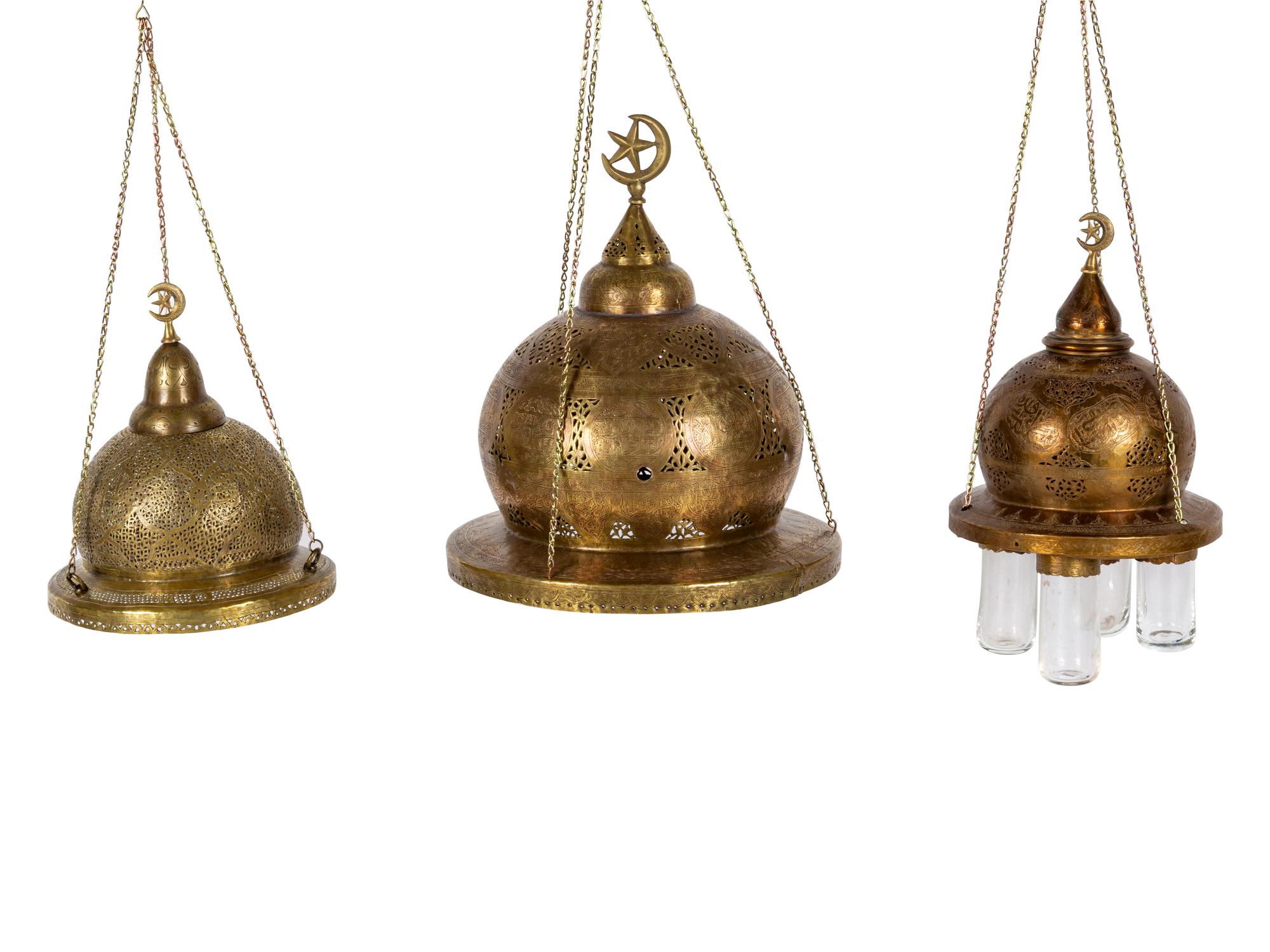 Three Middle Eastern Hanging Lanterns