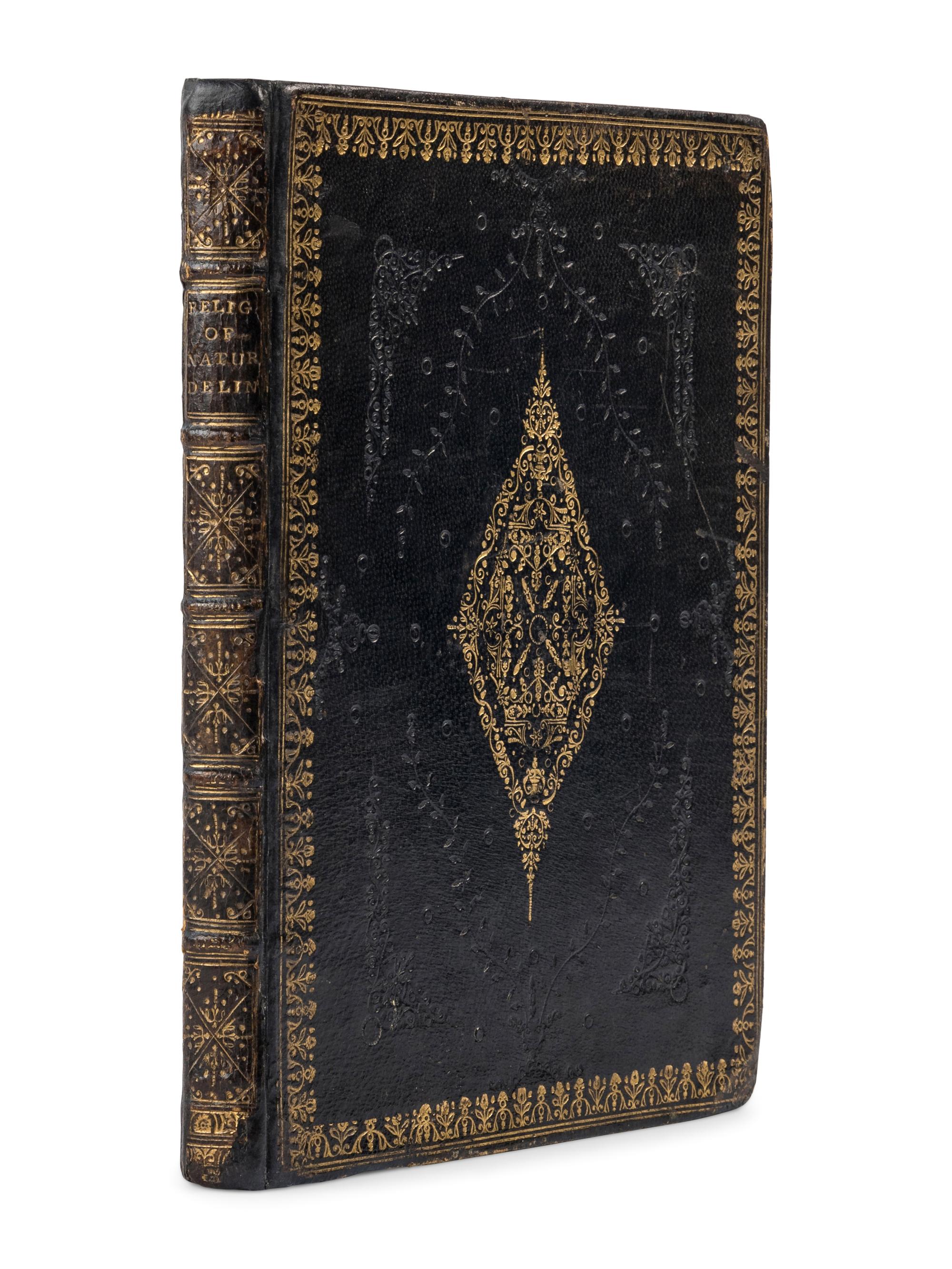 [FRANKLIN, Benjamin (1706-1790), printing]. WOLLASTON, William. The Religion of Nature Delineated . London: S. Palmer for B. Lintott, W. and J. Innys, J. Osborn, J. Batley, and T. Longman, 1725.