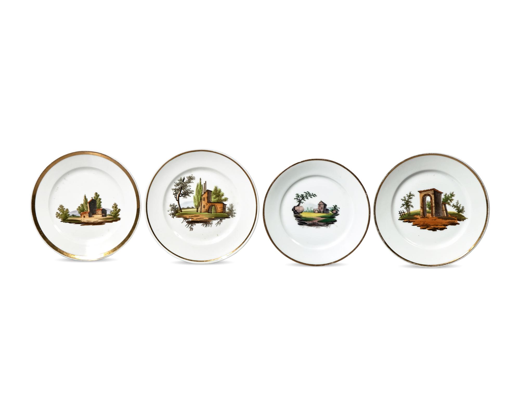 A Classical Ten-Piece Gilt And Enamel-Decorated Porcelain Tea Service