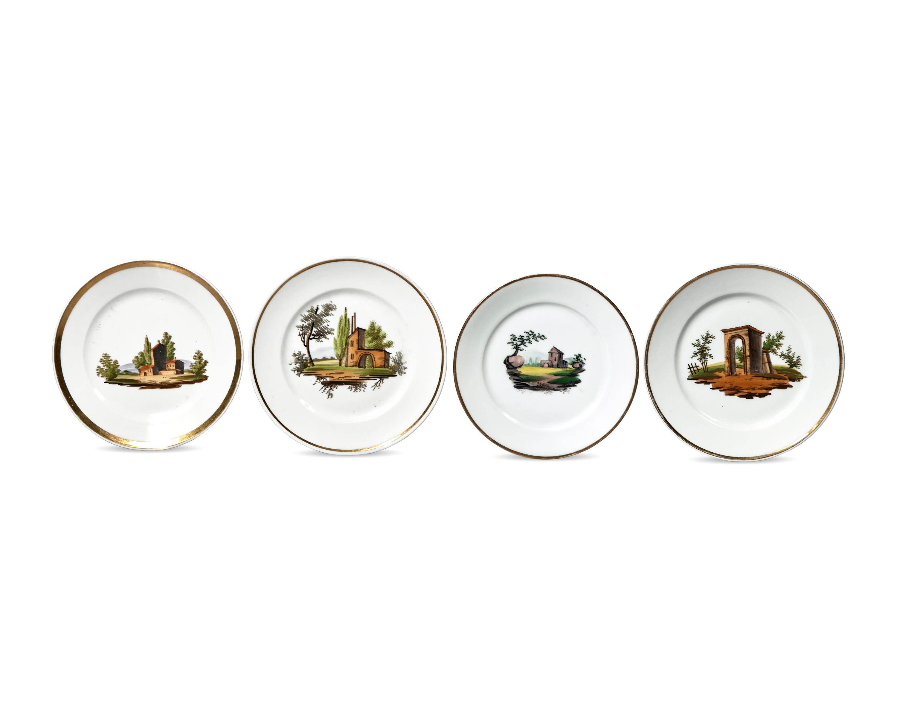 A Classical Ten-Piece Gilt And Enamel-Decorated Porcelain Tea Service