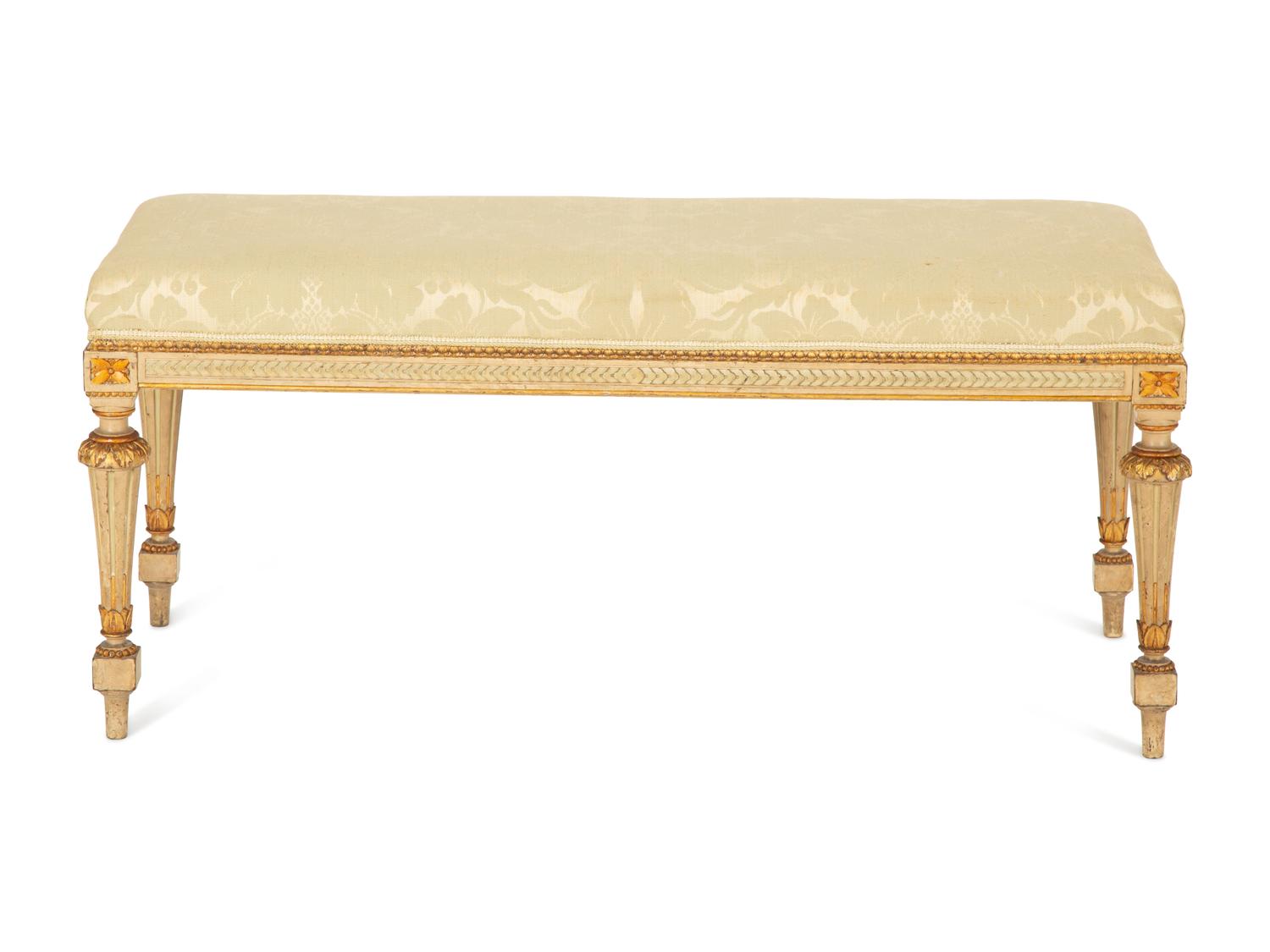 A Six-Piece Louis XIV Style Painted and Parcel Gilt Parlor Suite — 19th/20th Century