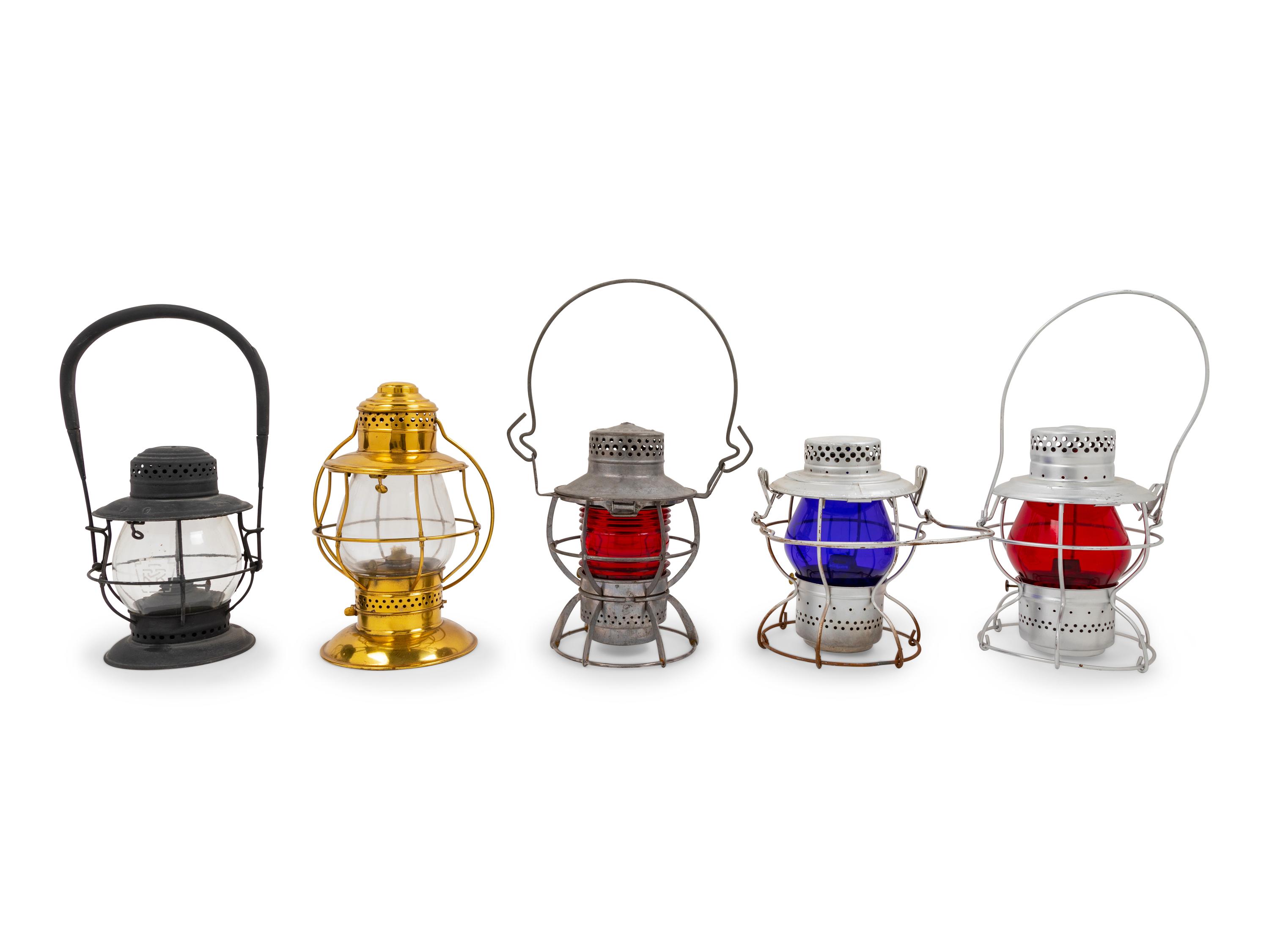 A Group to Ten Globe Railroad Lanterns