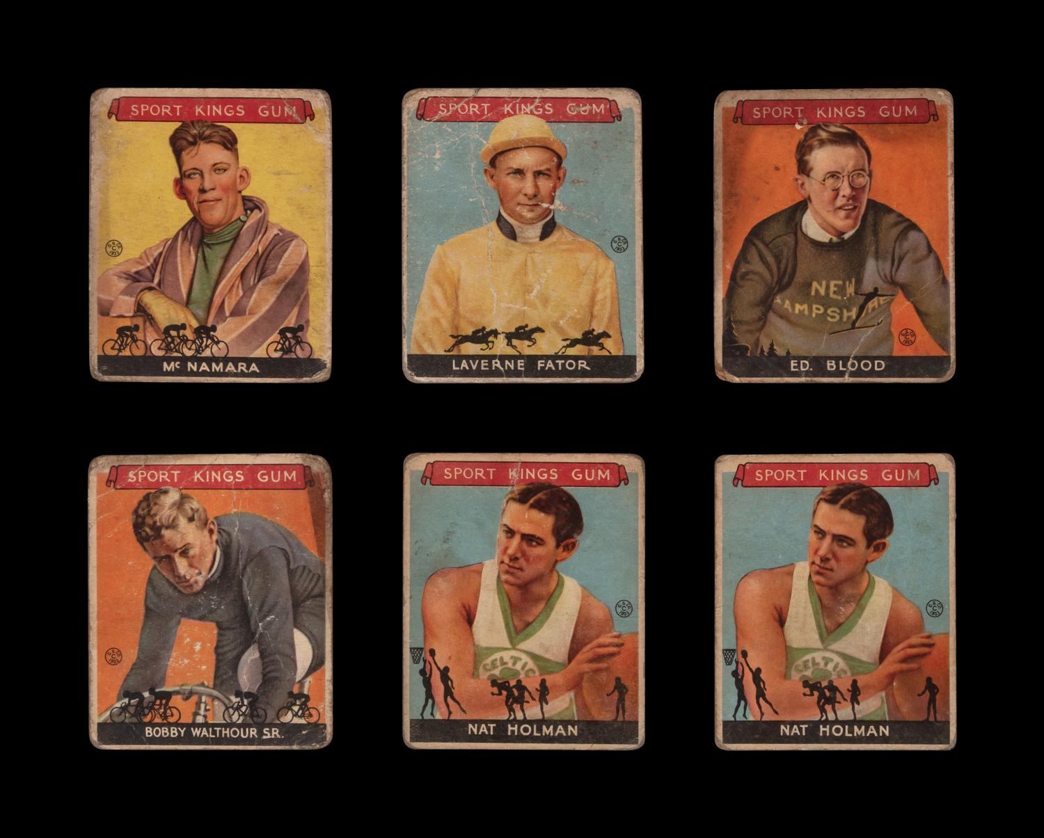 A Collection of 1933 Goudey Sport Kings Trading Cards Including Two Nat Holman (Basketball HOF) Rookie Cards