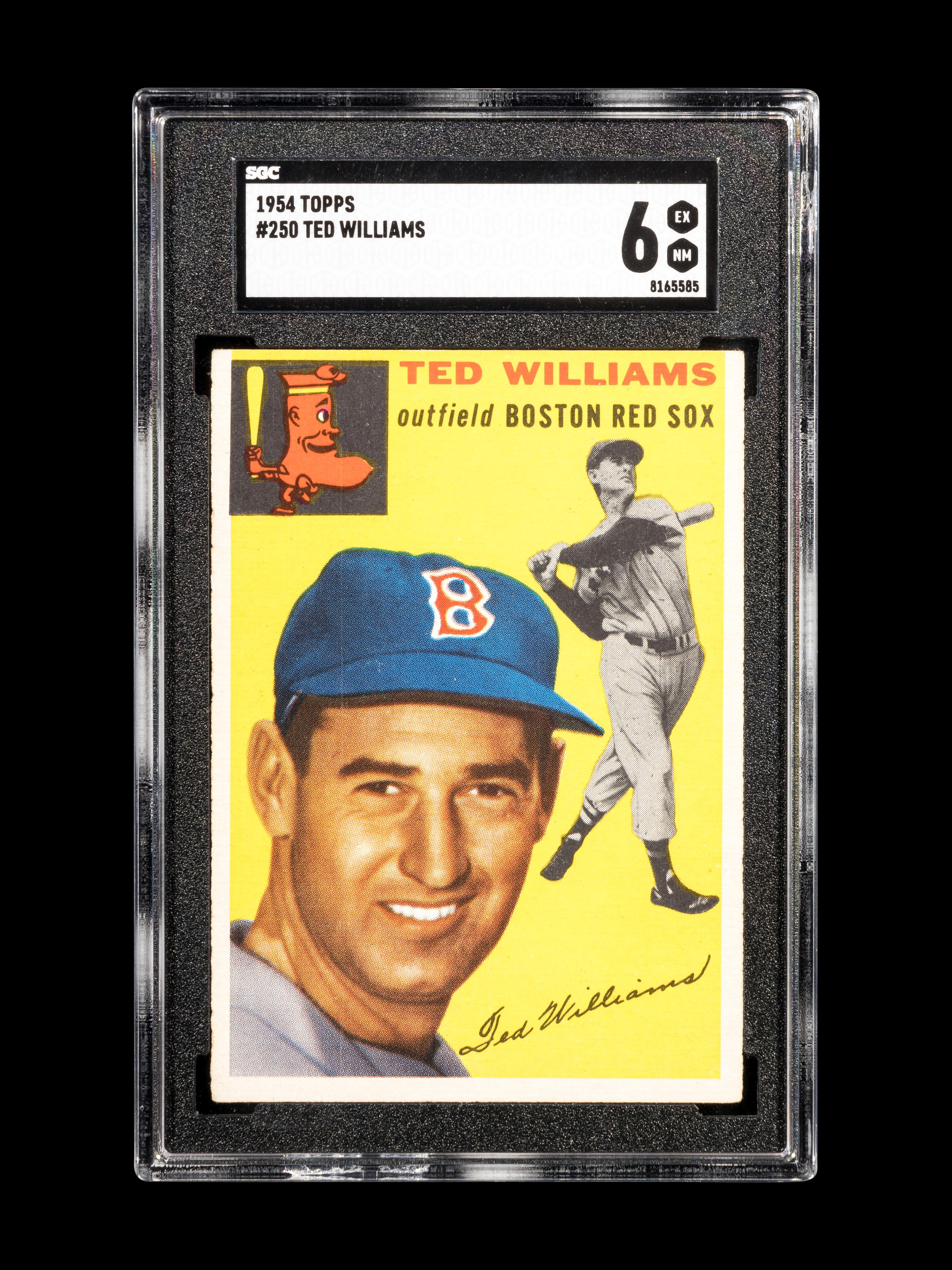 A 1954 Topps Ted Williams Baseball Card No. 250 (SGC 6 EX-NM)