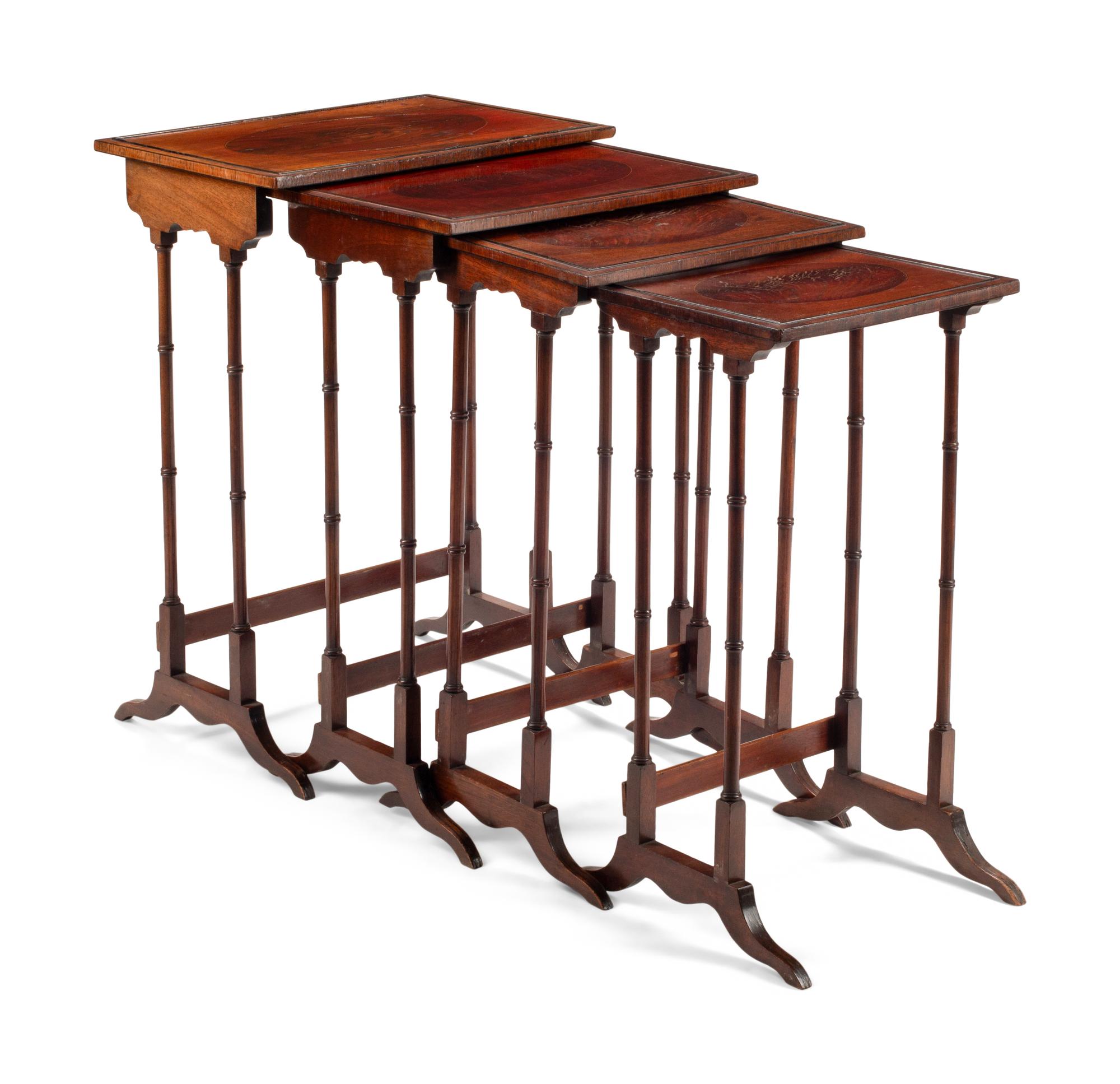 An English Marquetry Four-Stack Table