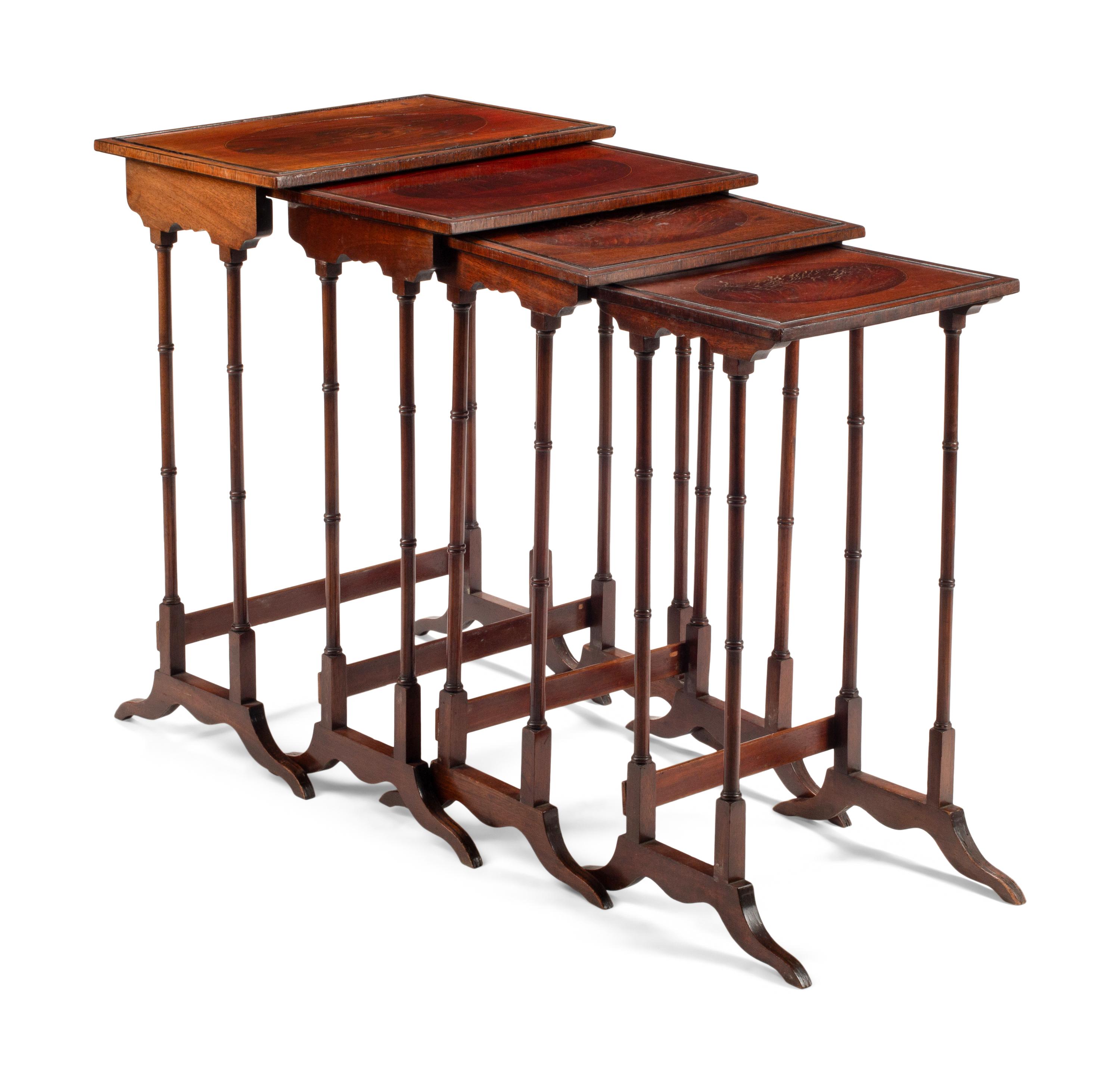 An English Marquetry Four-Stack Table