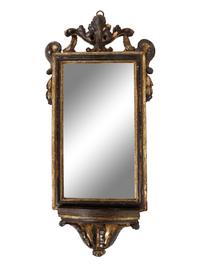 An Italian Baroque Style Painted and Parcel-Gilt Girandole Mirror