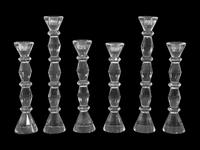 Six Cut Crystal Candlesticks