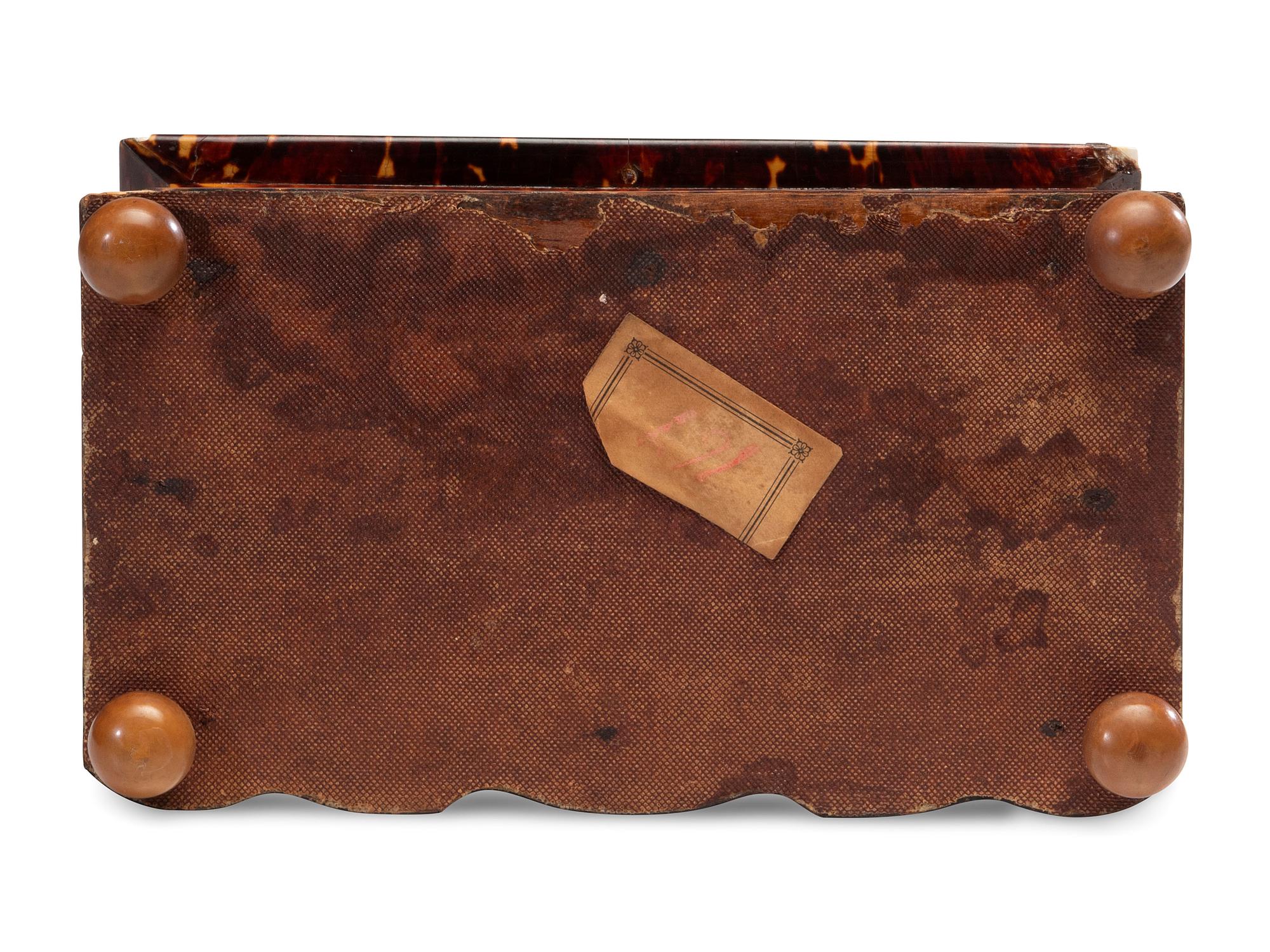 A Regency Tortoiseshell Tea Caddy
