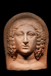 An Etruscan Terracotta Votive Head of a Woman