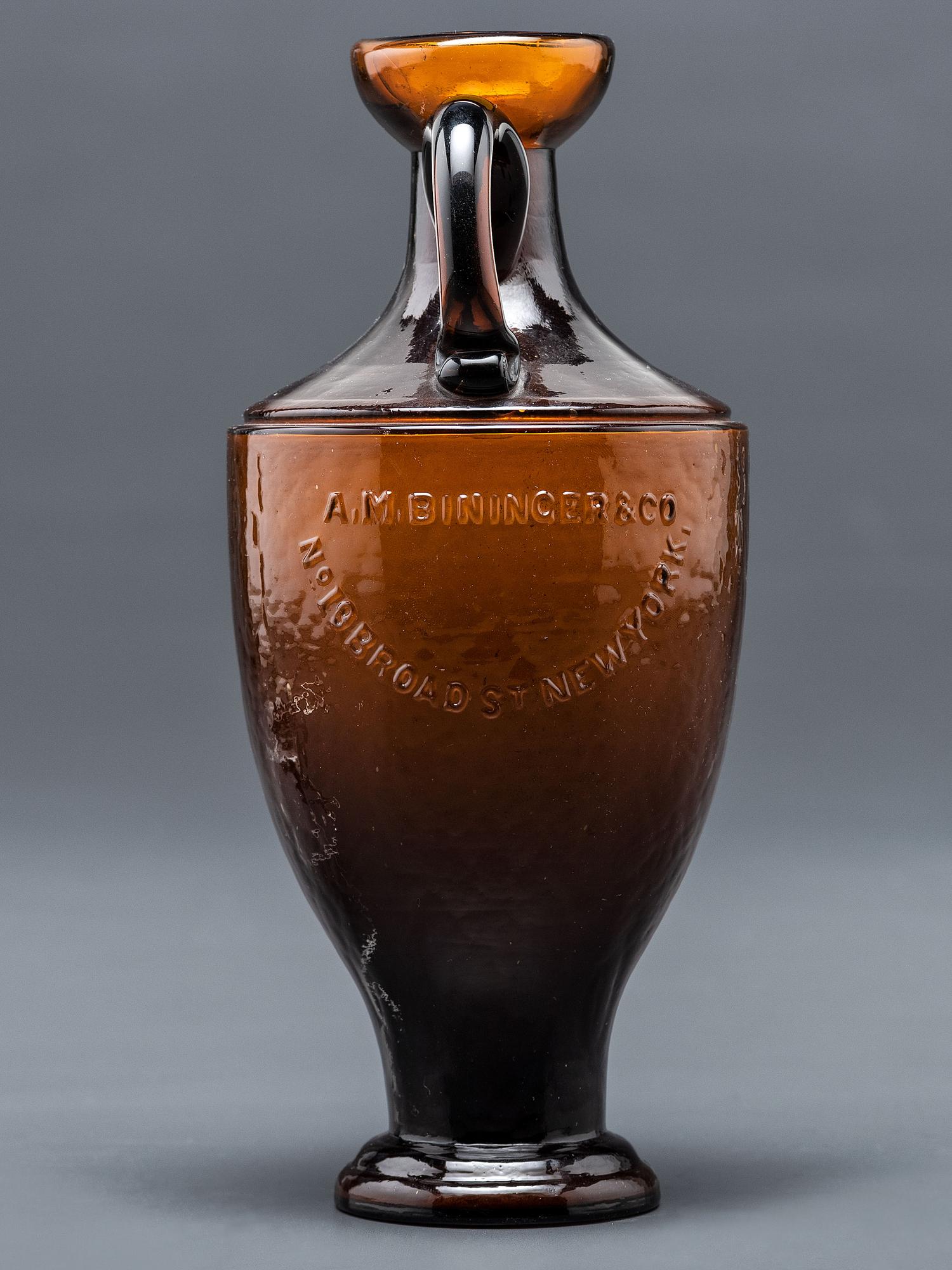 A New York Mold-Blown Amber Bottle
