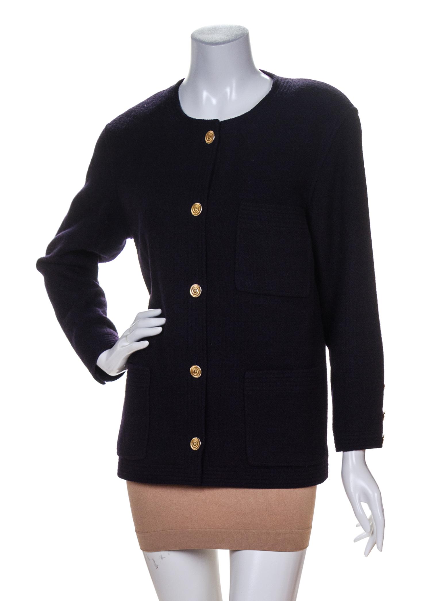 A Chanel Navy Wool Jacket,